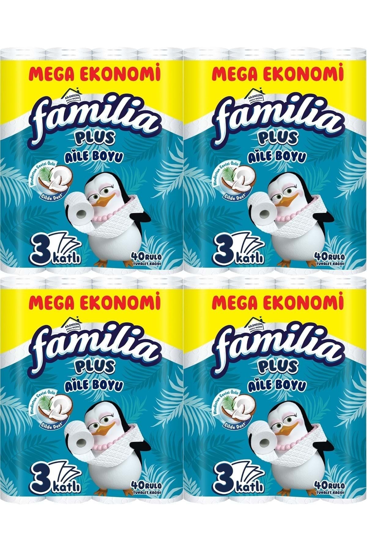 Familia Plus Tuvalet Kağıdı 3 Katlı Coconut Özlü 160 Lı Paket (4pk*40)