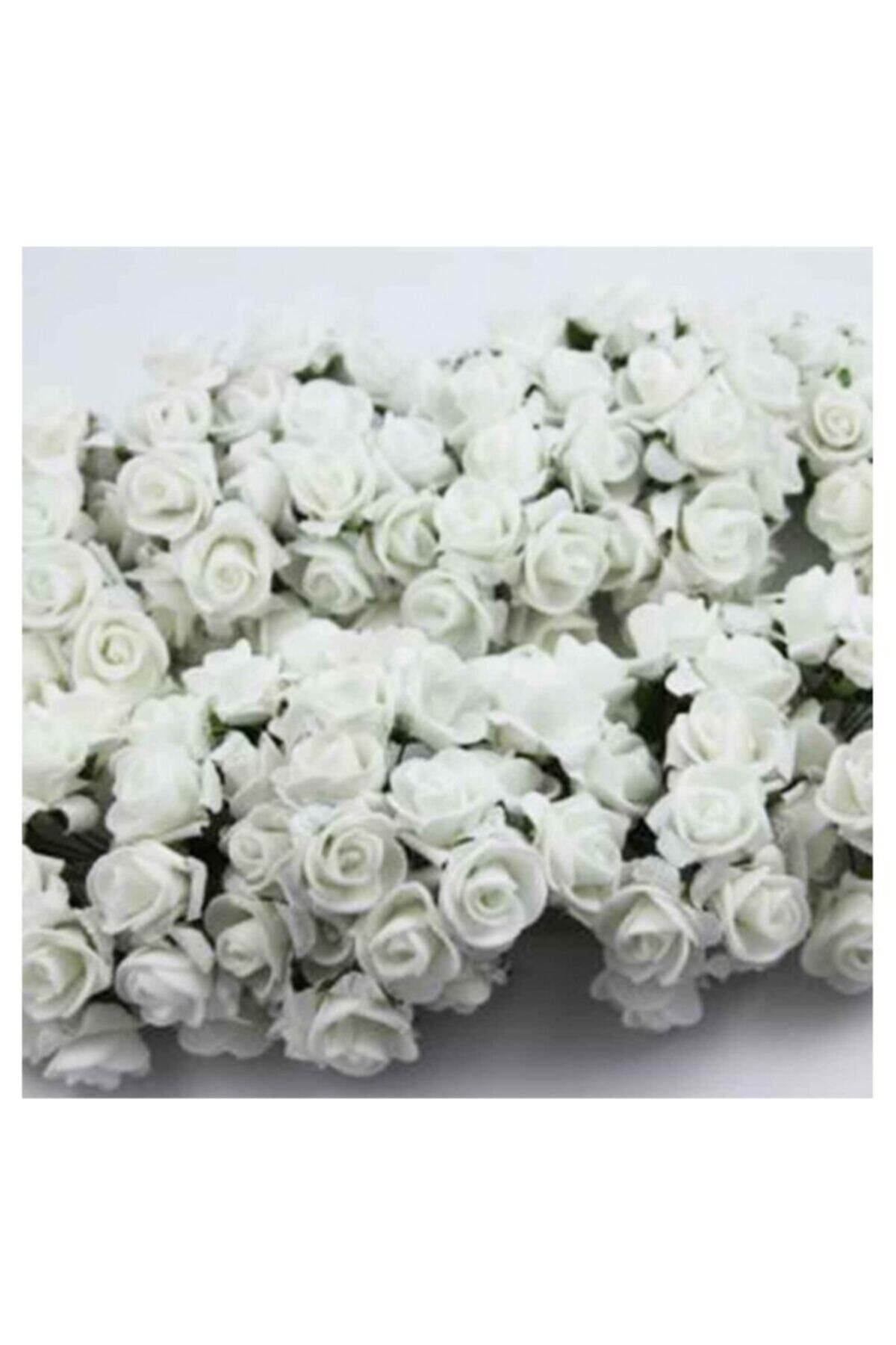 ELITETIME Lateks Eva Yapay Çiçek Gül Beyaz ( 2 Cm* 2 Cm ) ( 144 Adet)