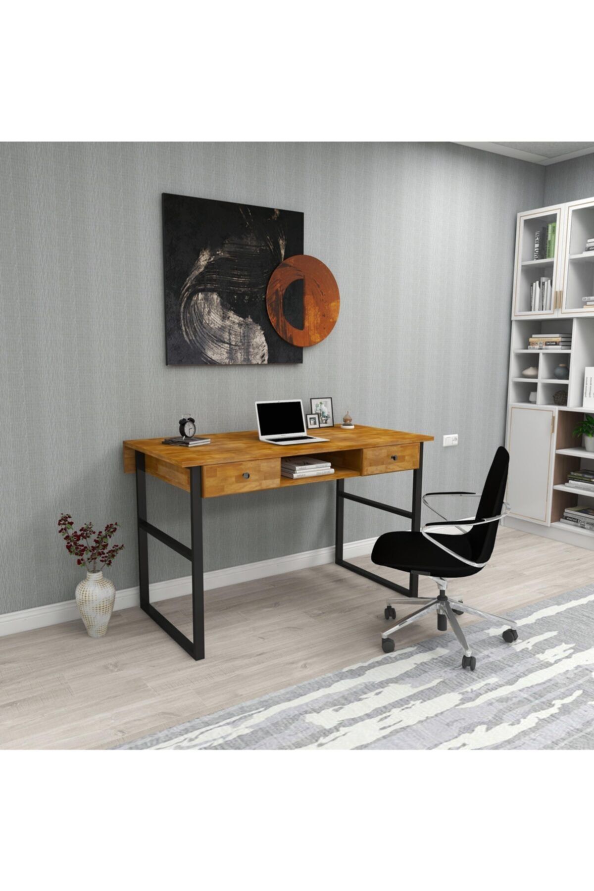 Arnetti Allen Ahşap Ofis Çalışma Masası Meşe 75x120x60 Doğal Ağaç Özel Tasarım