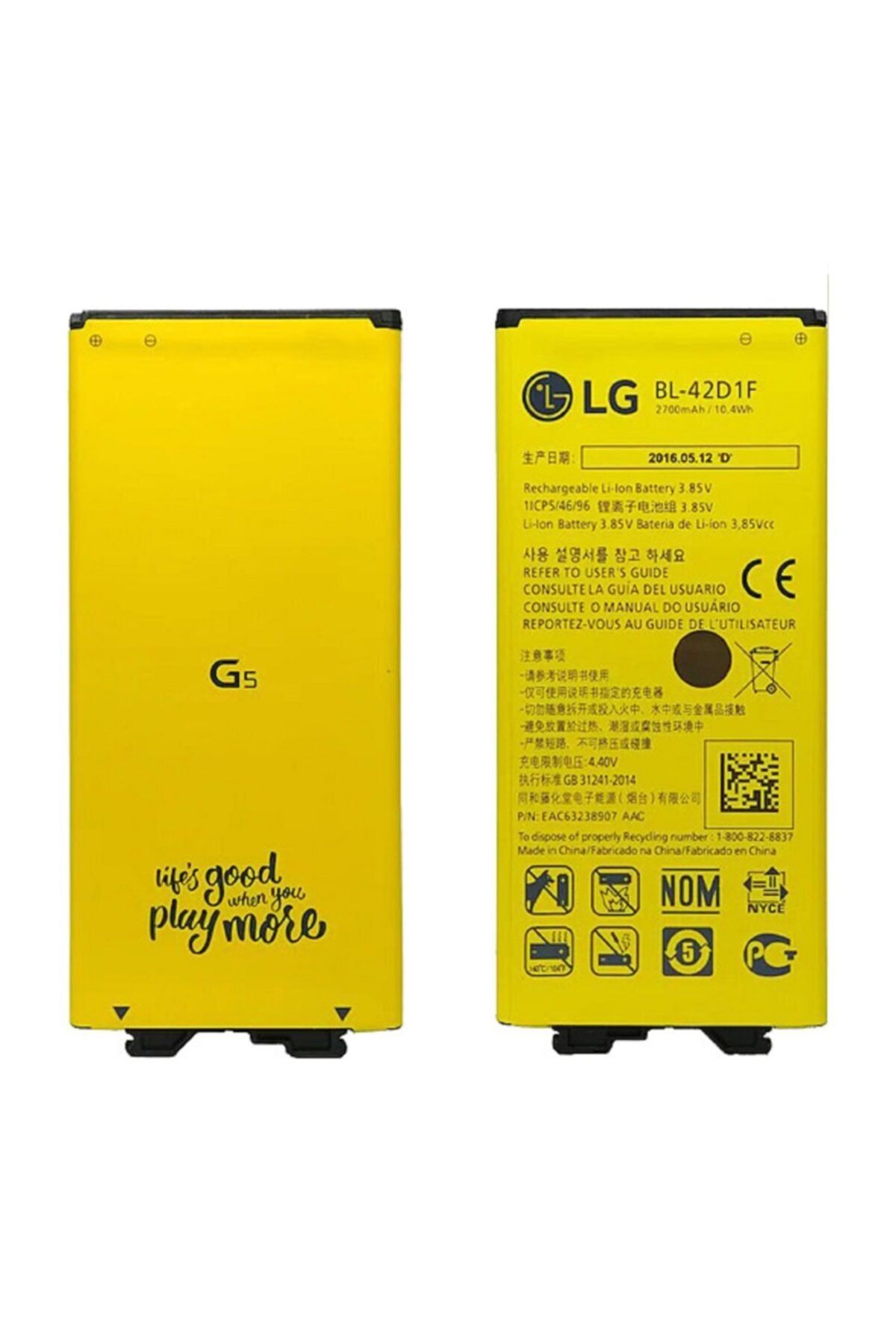 LG G5 Bl-42d1f Orjinal Batarya Pil H850/h840/h820/h860 Seri Uyumlu 2,800 Mah