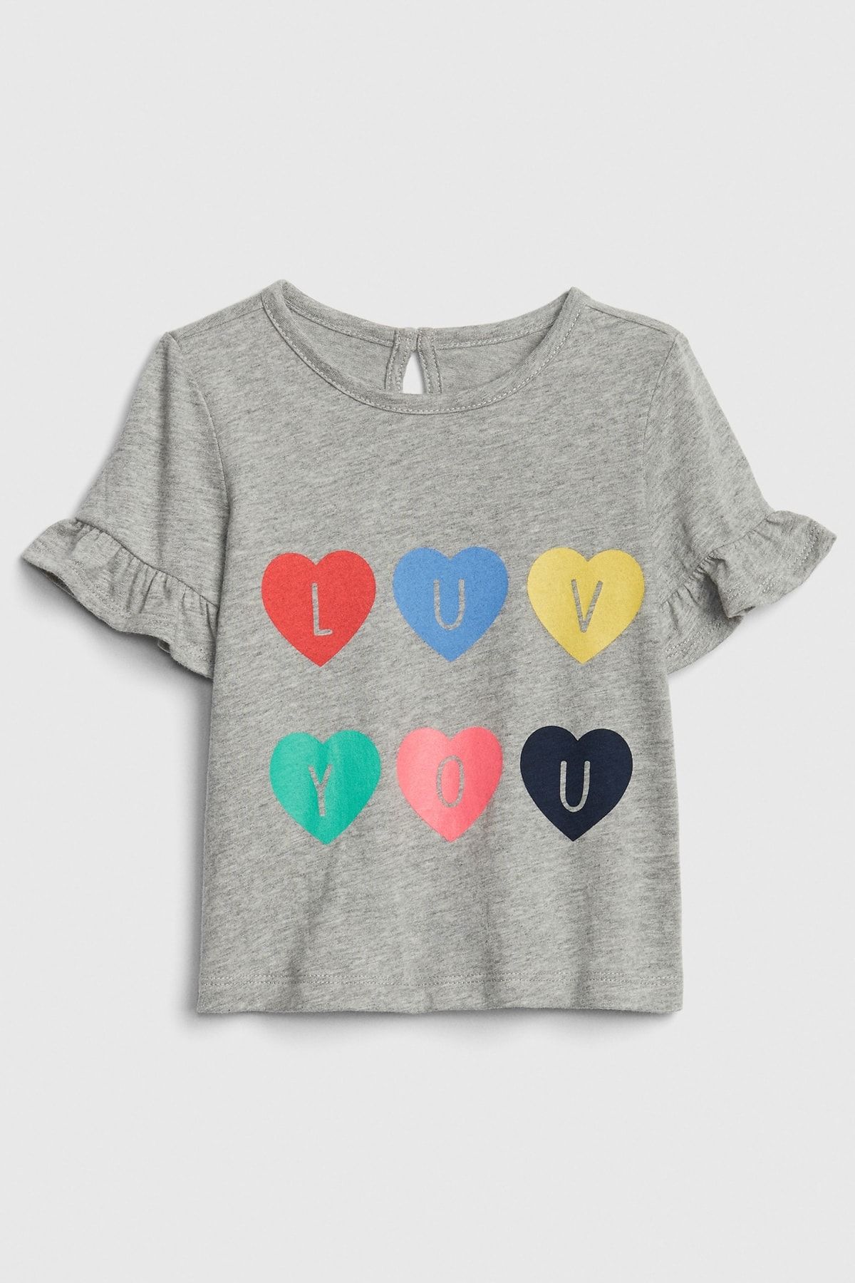 GAP Bebek Fırfır Detaylı Baskılı T-Shirt