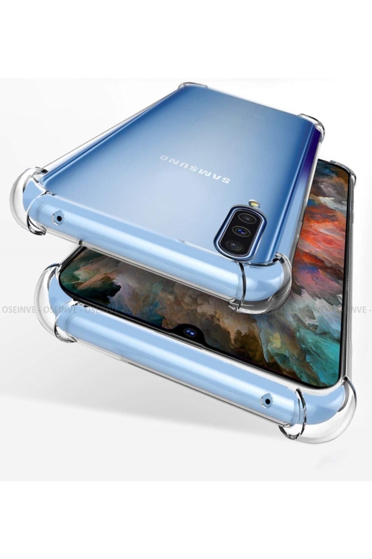 Dijimedia Samsung Galaxy A50 Kılıf Antishock Silikon Köşeli Şeffaf Airbag Arka Kapak