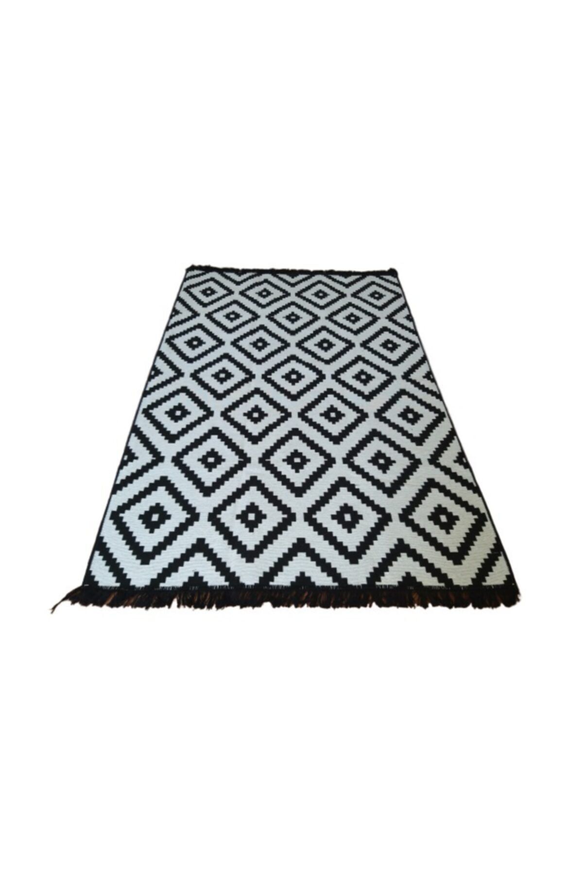 Voho Tekstil Çift Taraflı Siyah Beyaz Kilim 120x180