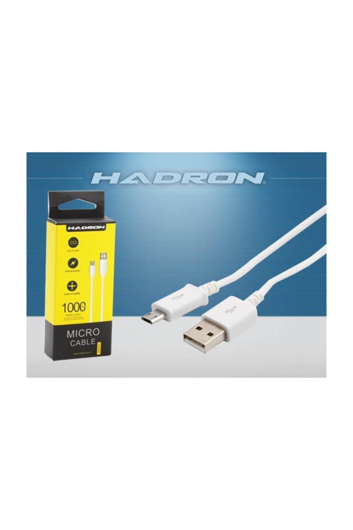 HADRON Hd4531k/1000 Mıcro Usb Kablo 1mt Kutulu Beyaz