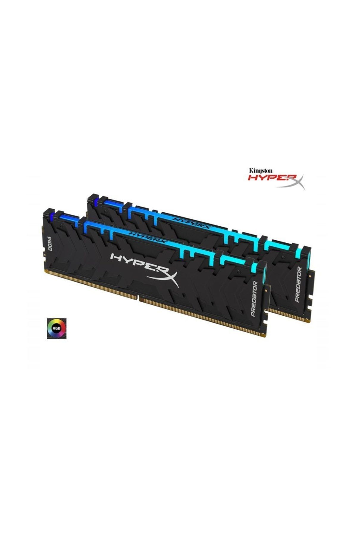 Kingston HyperX Predator RGB 16GB (2x8GB) HX432C16PB3AK2/16 DDR4 3200MHz CL16 Bellek