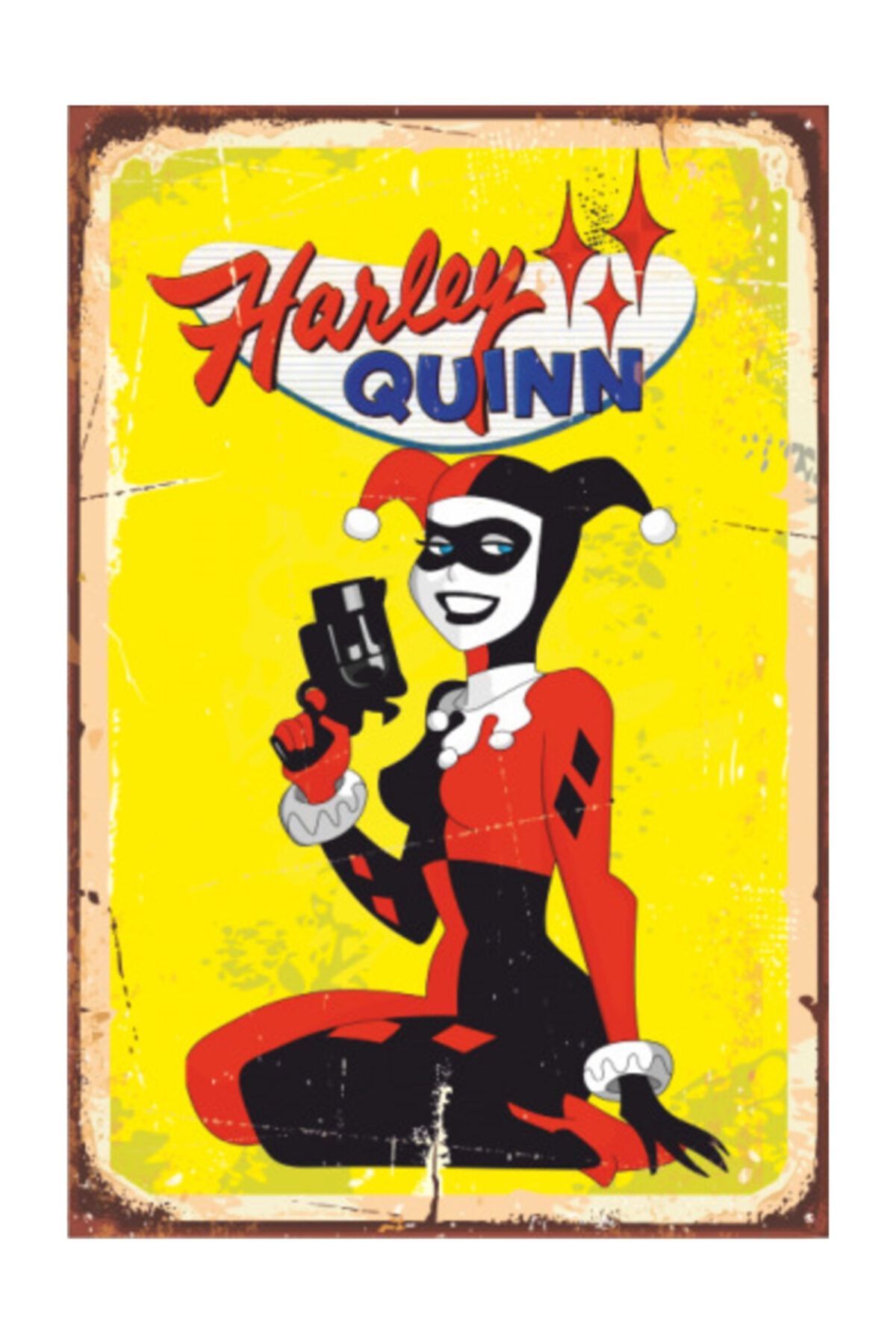 Hayat Poster Harley Quinn Retro Vintage Ahşap Poster