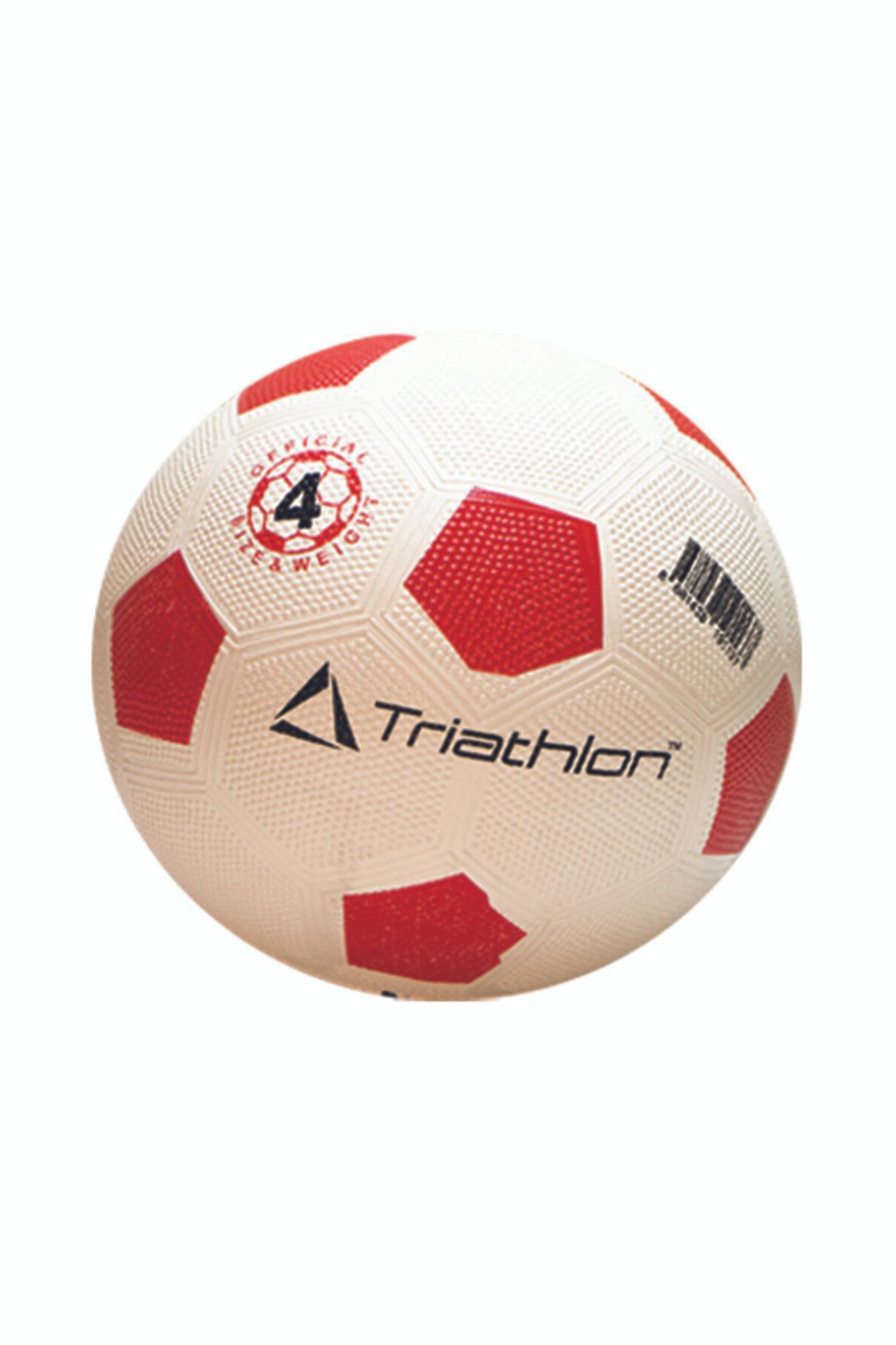Triathlon T140 Kauçuk Beyaz-kırmızı Futbol Topu