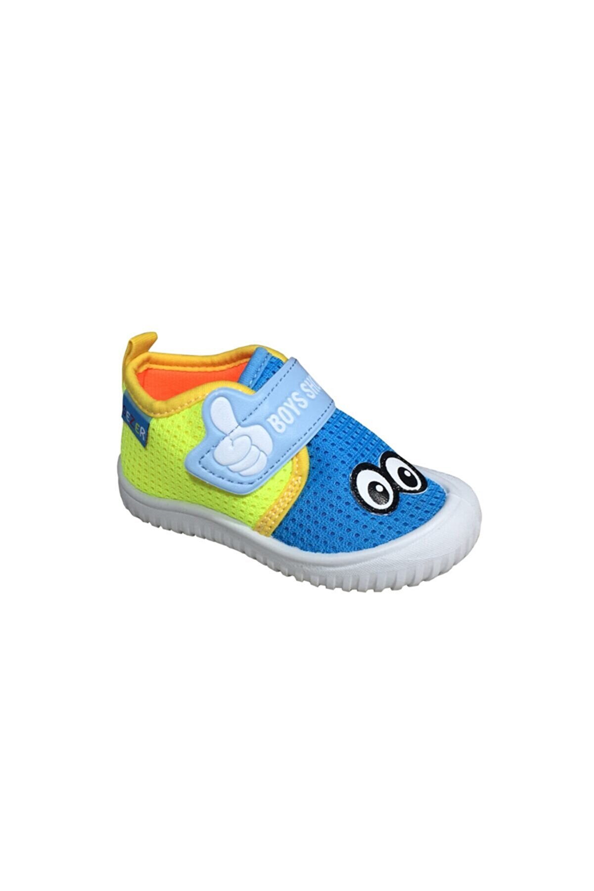 Gezer Erkek Çocuk Mavi Sarı Keten Anaokulu Kreş Ayakkabısı 3034Sneaker