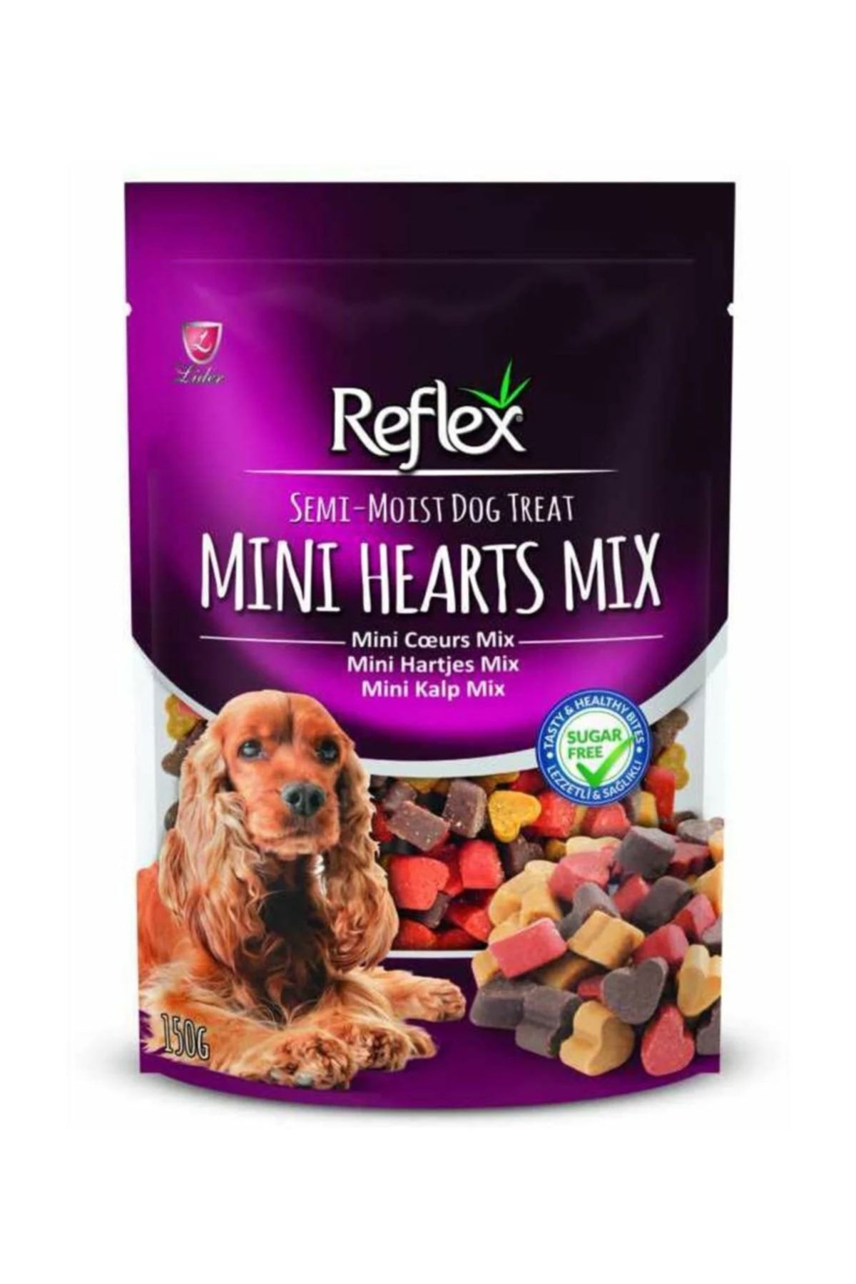 Reflex Mini Mix Karışık Renklı Kalp Şeklinde Yarı Yumuşak Köpek Ödülü 150 Gr