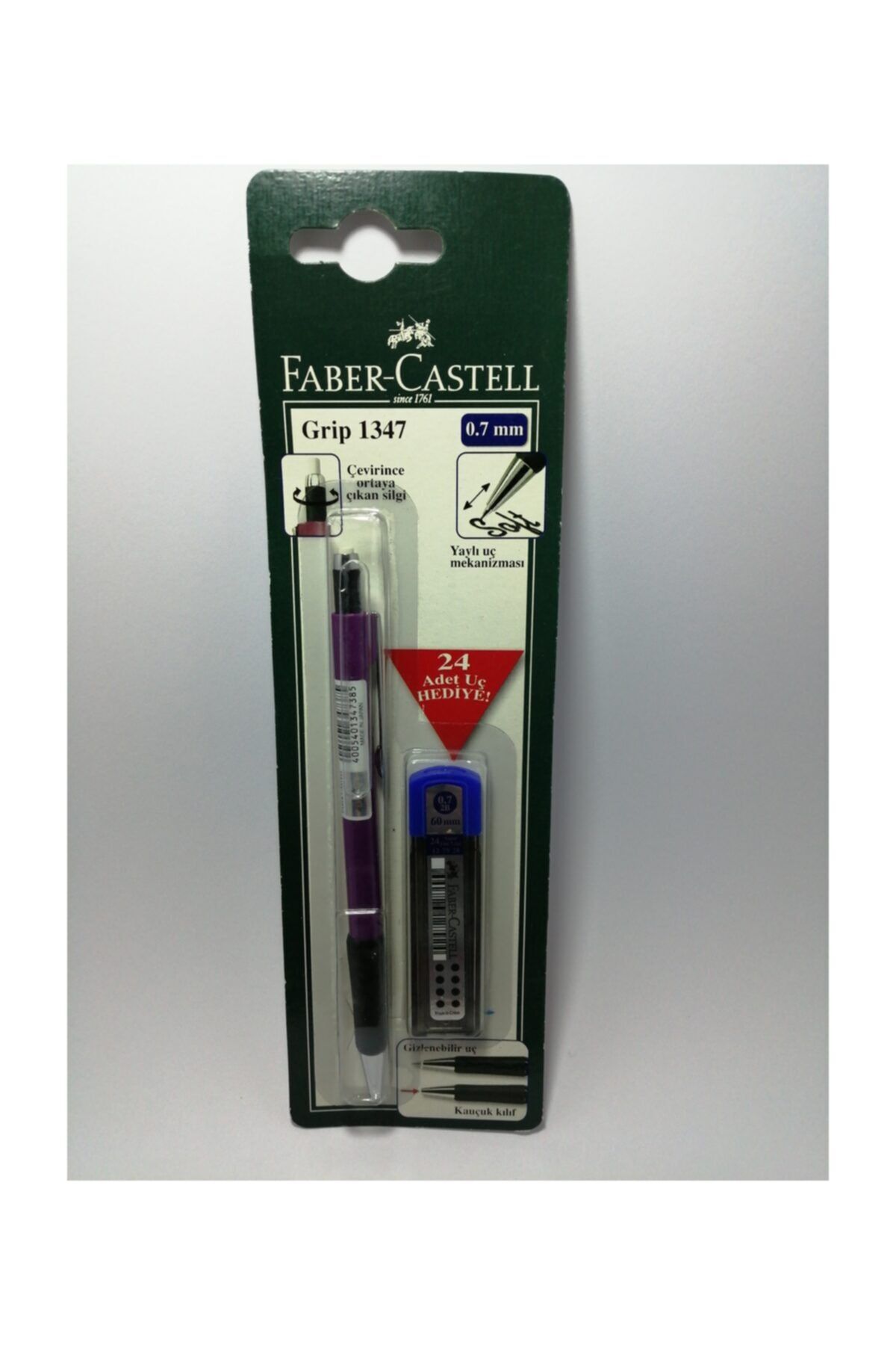 Faber Castell Faber Grip 1347 0,7 mm Mor Versatil Kalem (kalem Ucu Hediyeli)