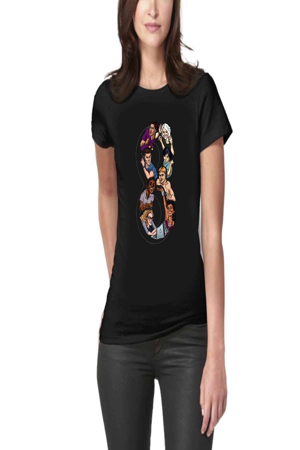 Art T-Shirt Kadın Sense8 Baskılı Tasarım Tişört