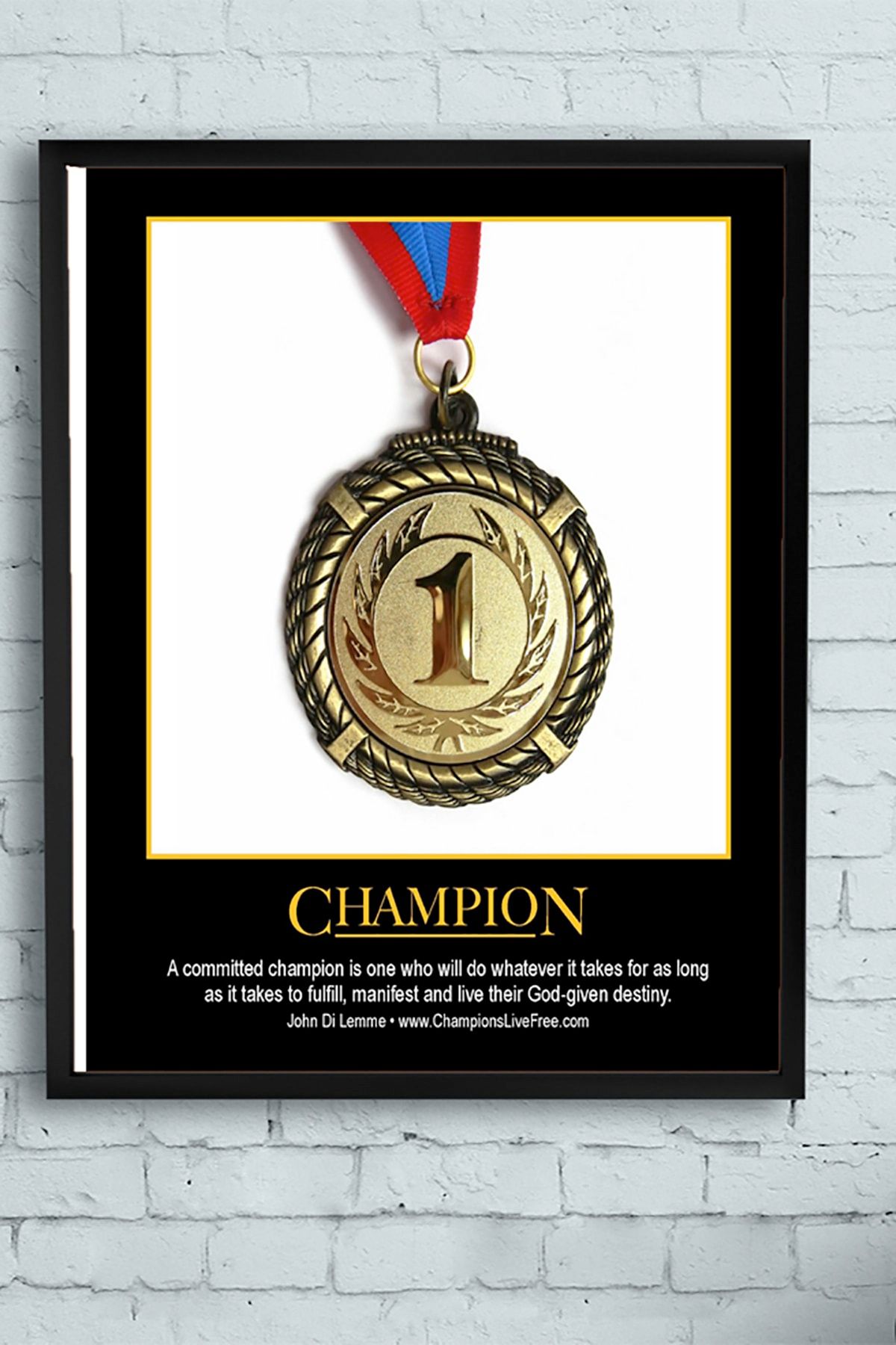 Postermanya Champion Motivasyon Çerçeveli Tablo (50x70cm)