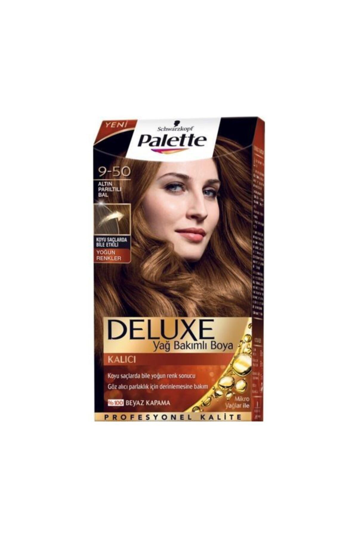 Palette Saç Boyası Deluxe Yoğun Renkler 9-50 Altın Parıltılı Bal