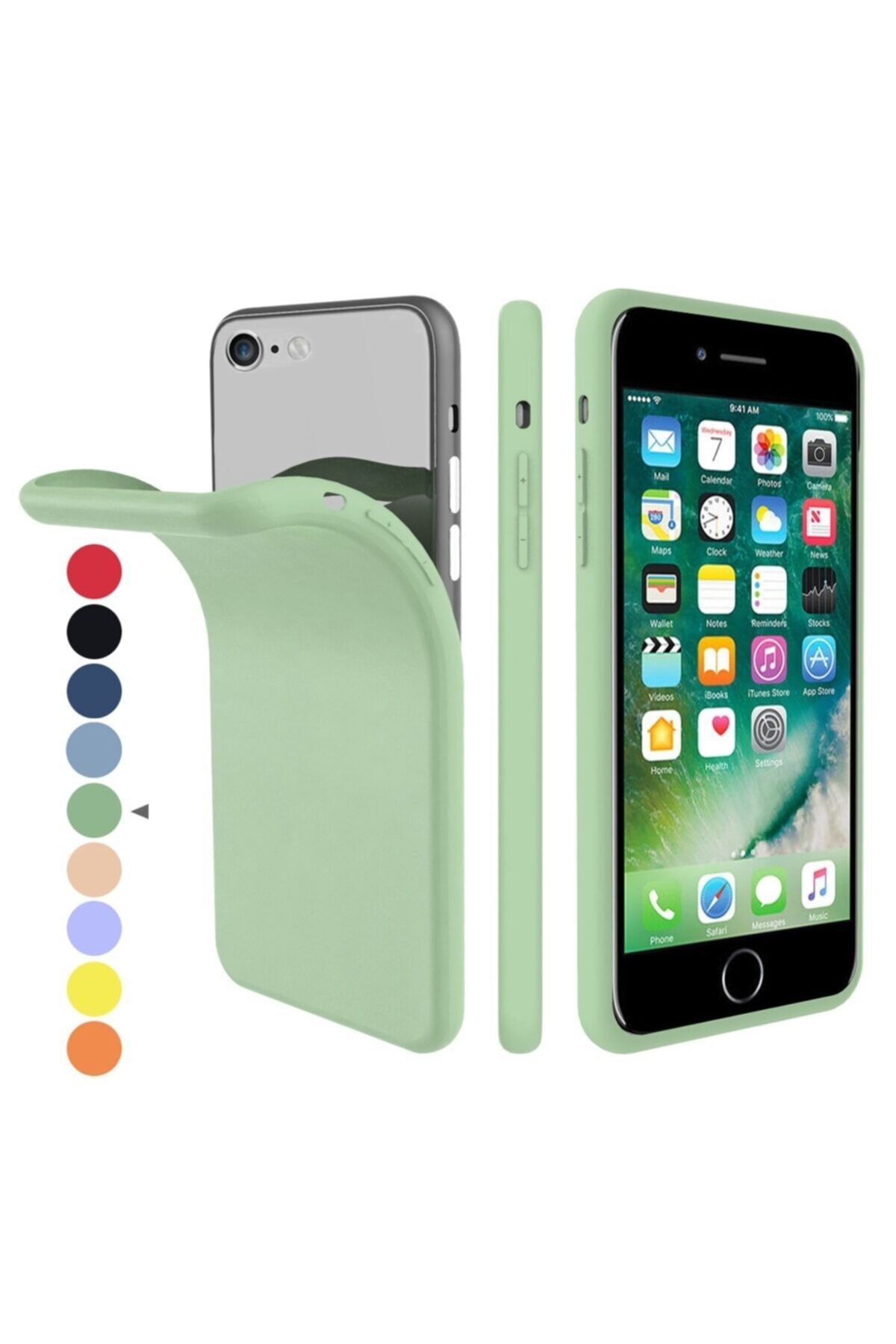 Zipax Apple Iphone Se 2020 Kılıf -anano Soft Pürüzsüz Renkli Silikon - Yeşil
