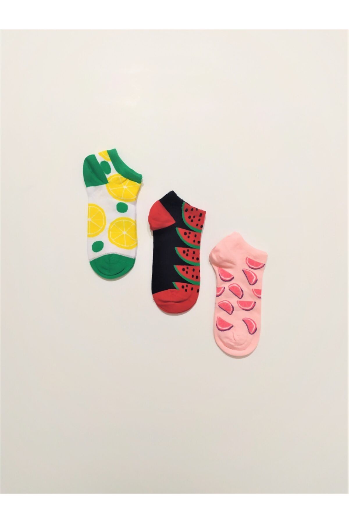 MEM SOCKS 3'lü Renkli Patik Çorap