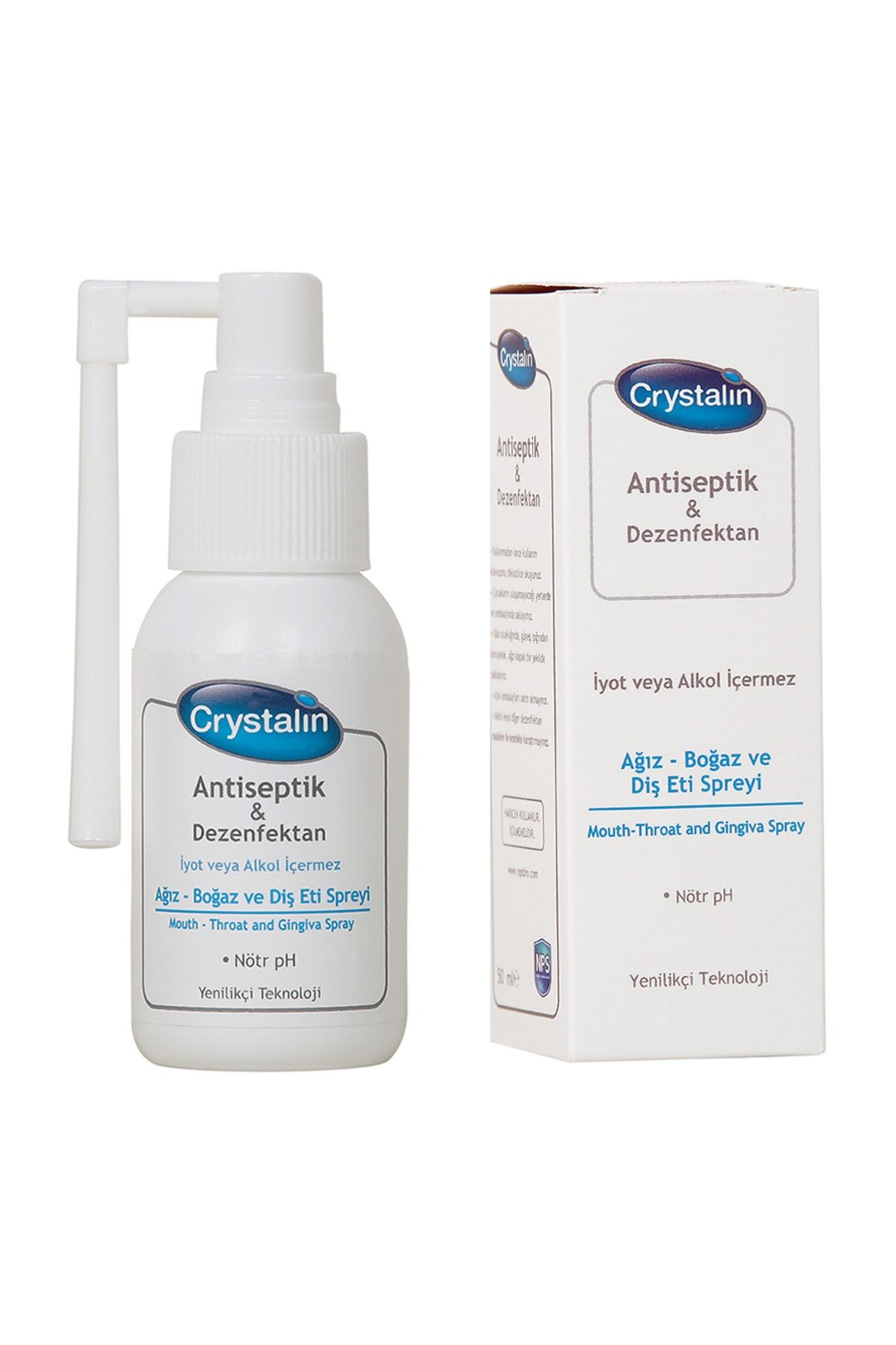 Crystalin 50 ml Antiseptik Ağız Boğaz Diş Eti Spreyi Fiyatı, Yorumları
