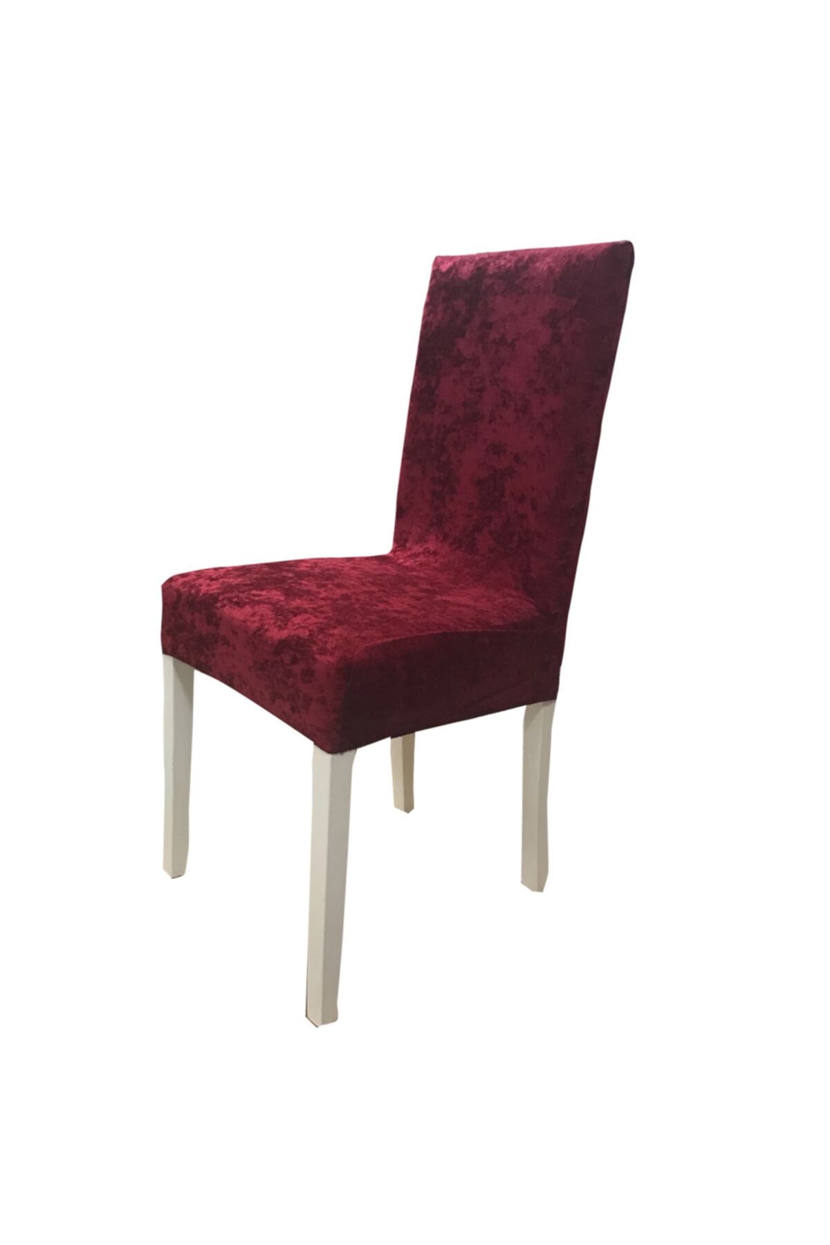 Madame Clean Home Kadife Likralı Sandalye Kılıfı 6'lı Set Kırmızı