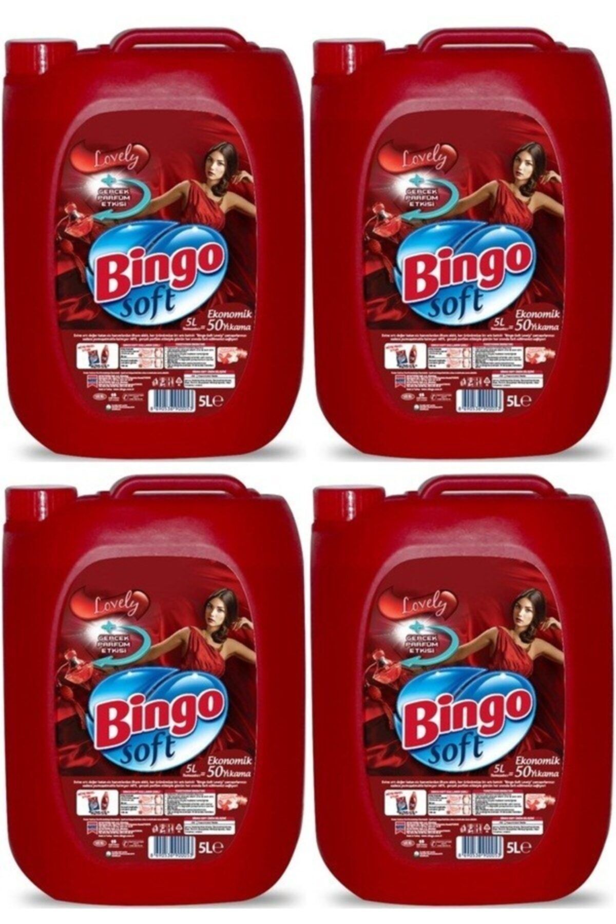 Bingo Soft Sıvı Çamaşır Yumuşatıcı Lovely 5 lt 4 Adet