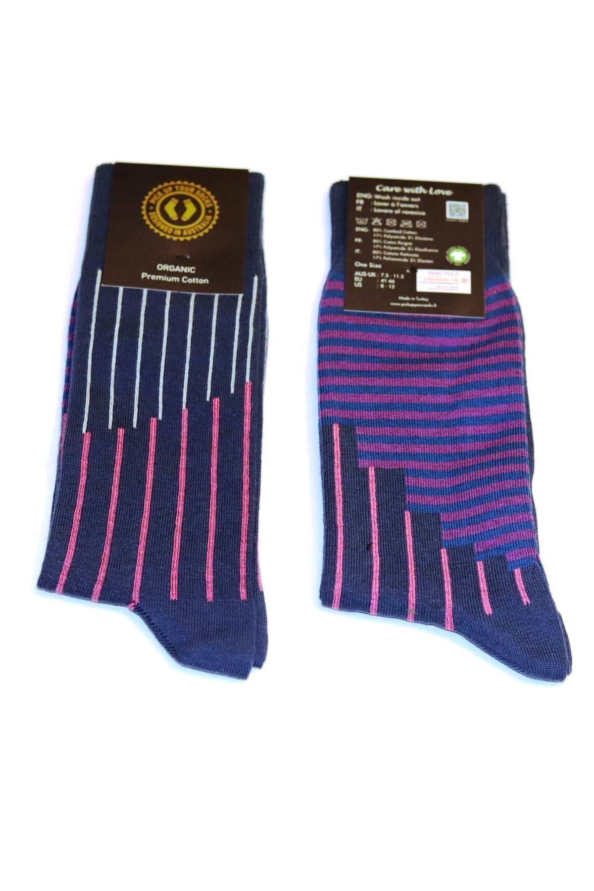 Pick Up Your Socks Organic Premium Cotton Özel Tasarım Erkek Çorap. 41-46