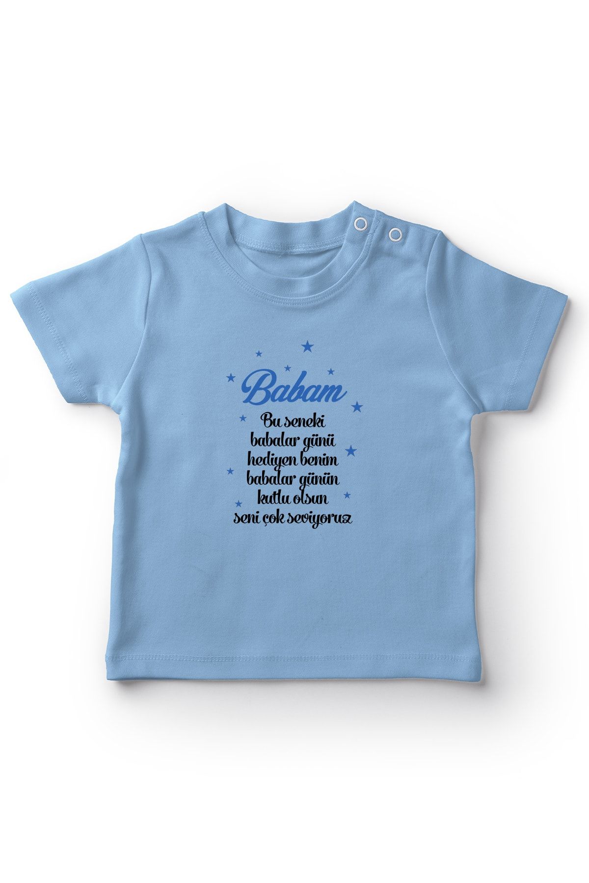 Angemiel Baby Baba Doğum Günü Hediyesi Erkek Bebek Tişört Mavi