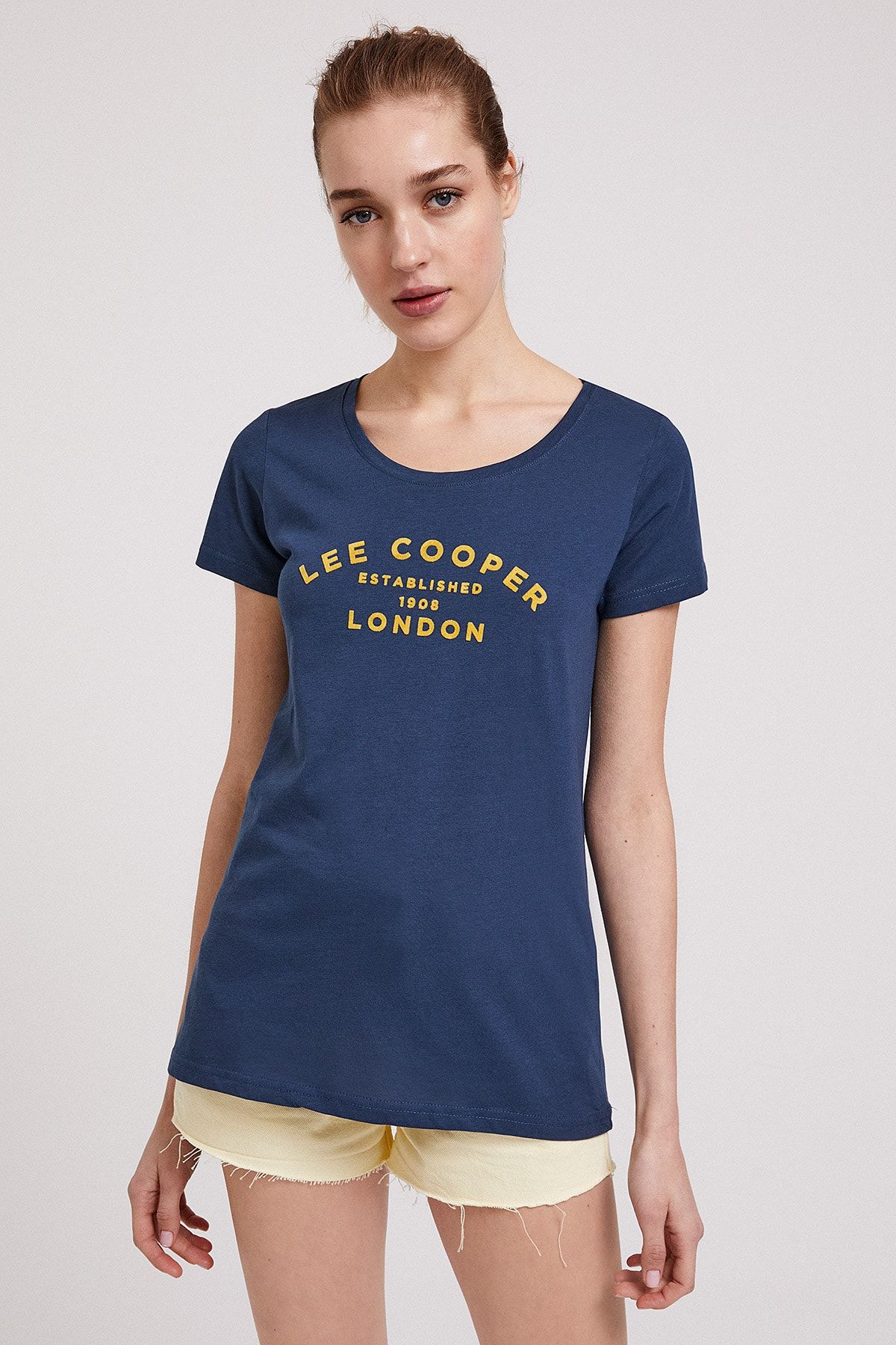 Lee Cooper Kadın London O Yaka T-Shirt İndigo 202 LCF 242015