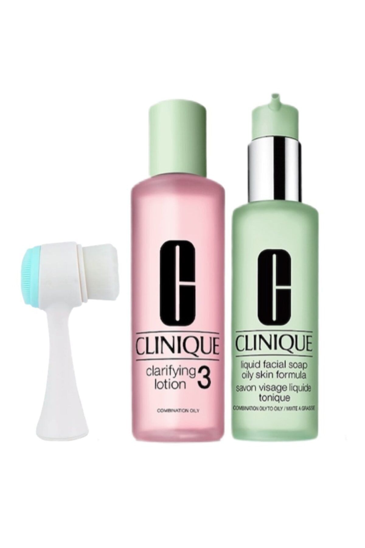 Clinique Nemlendirme Etkili Losyon + Yüz Temizleme Sabunu + Yüz Temizleme Fırçası