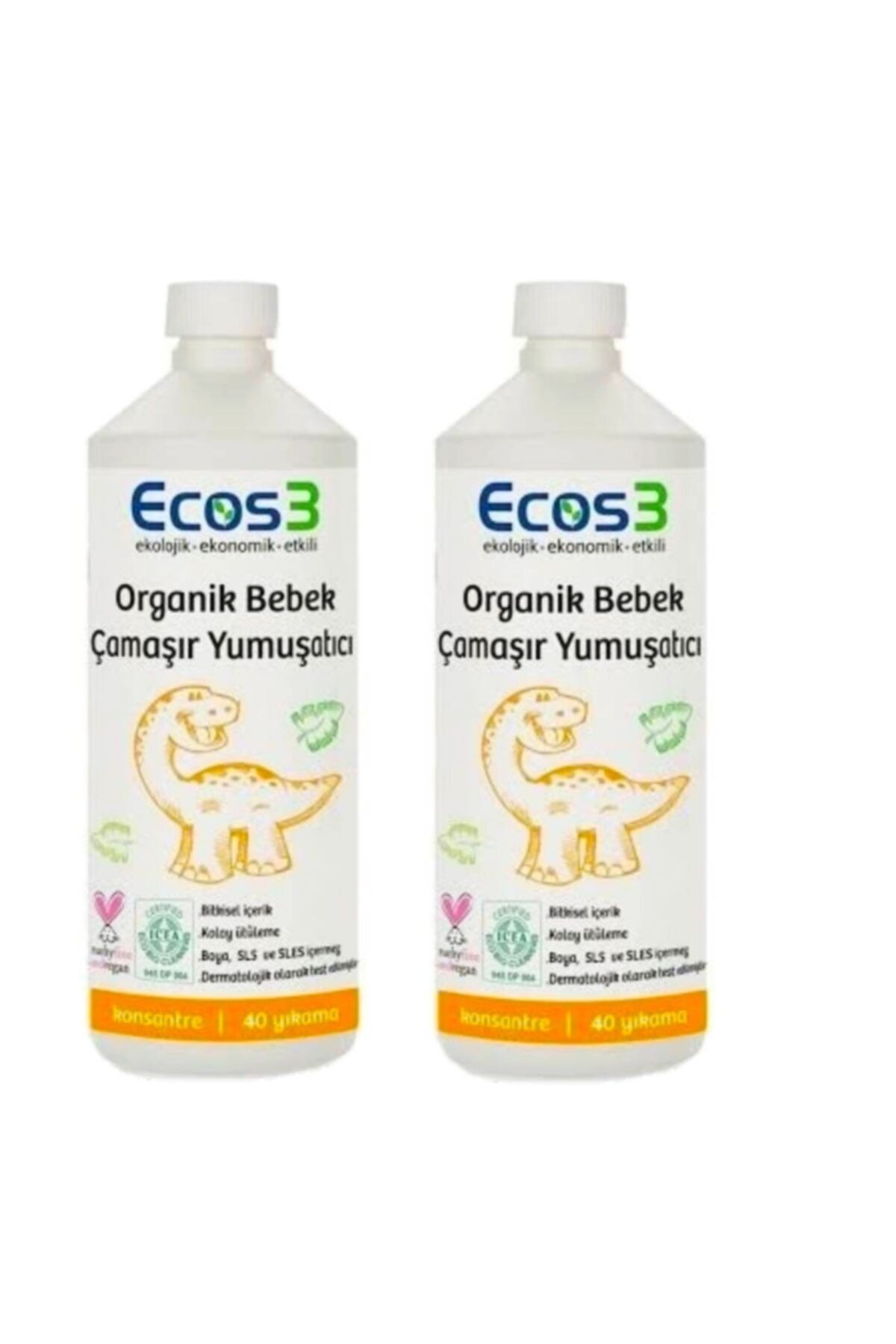 Ecos3 Organik Bebek Çamaşır Yumuşatıcı 80 Yıkama  2 x 1000 ml