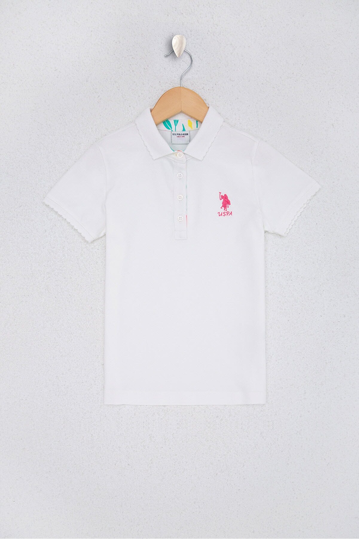 U.S. Polo Assn. Kız Çocuk Beyaz  T-Shirt