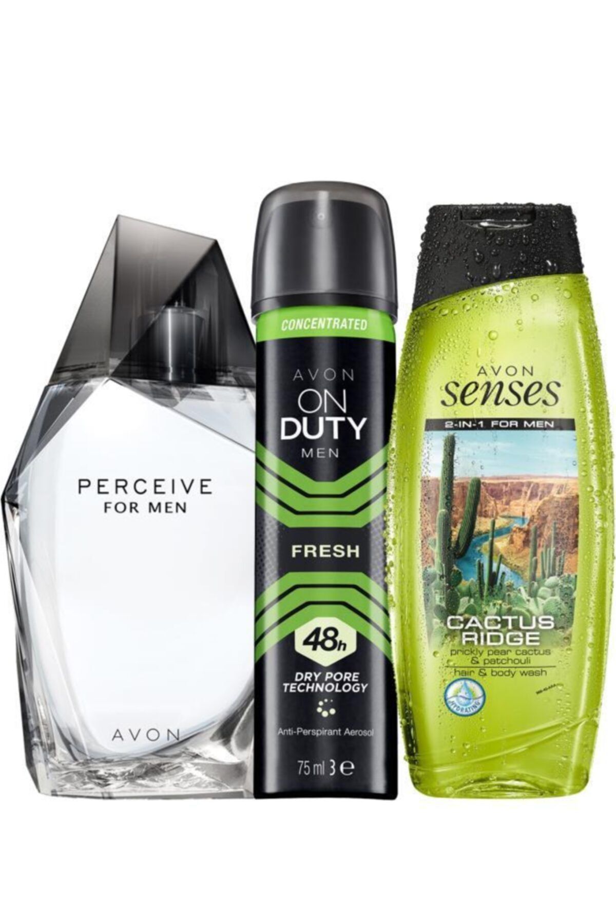 Avon Perceive Erkek Parfüm Edt 100 ml  + Deodorant 75 ml +Saç Vücut Şampuan 250 ml Seti