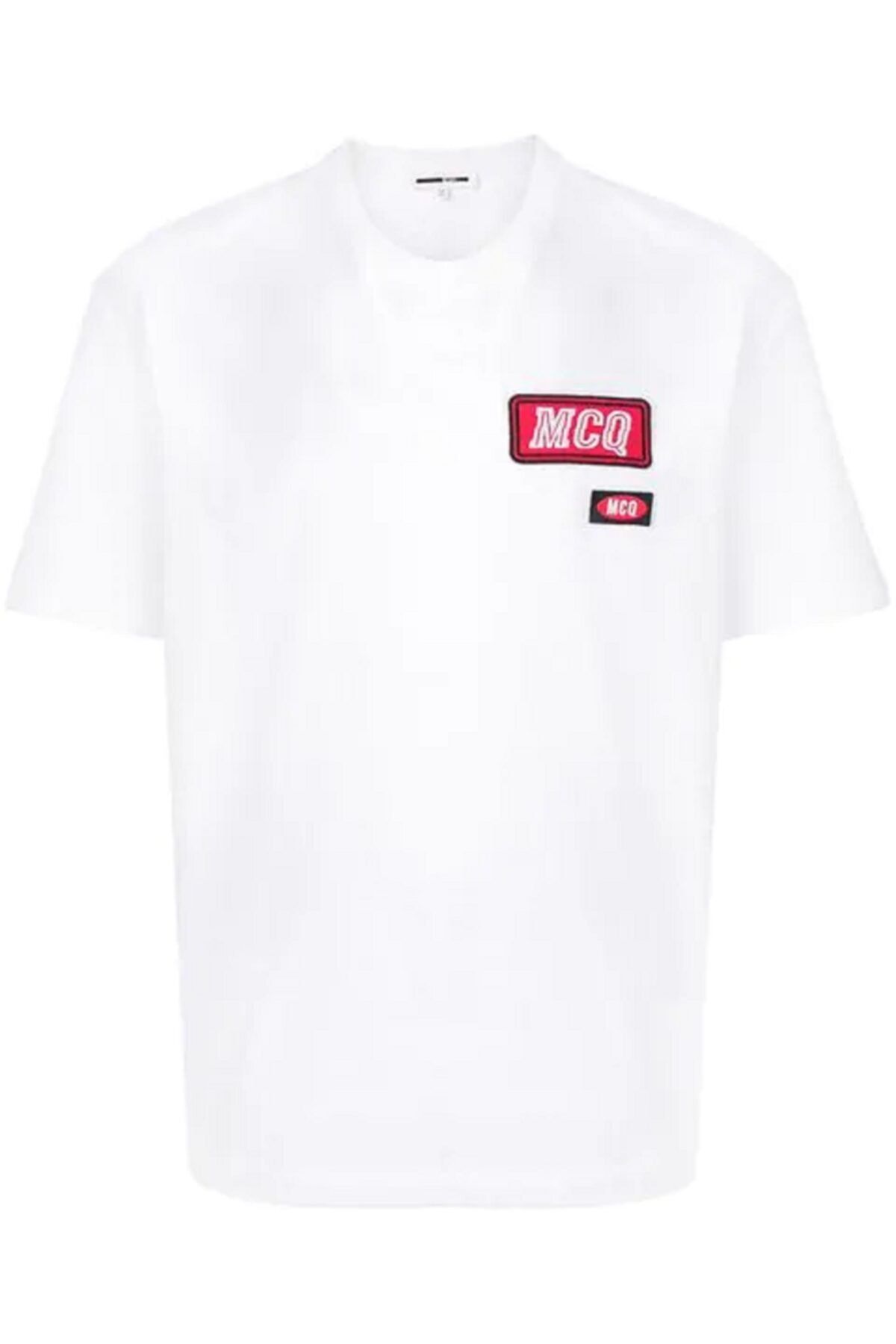 ALEXANDER MCQUEEN Logo Nakışlı Sıfır Yaka Erkek T-shirt Beyaz