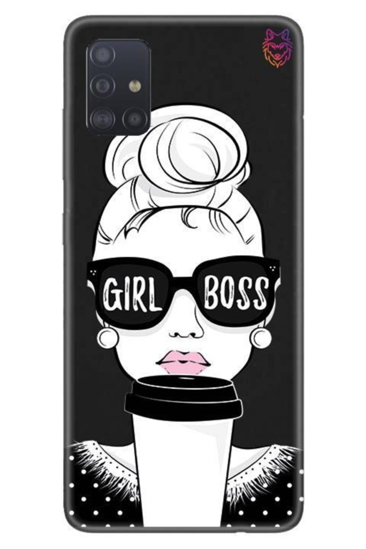 Wolf Dizayn Samsung Galaxy A51 - Siyah Silikon - Girl Boss