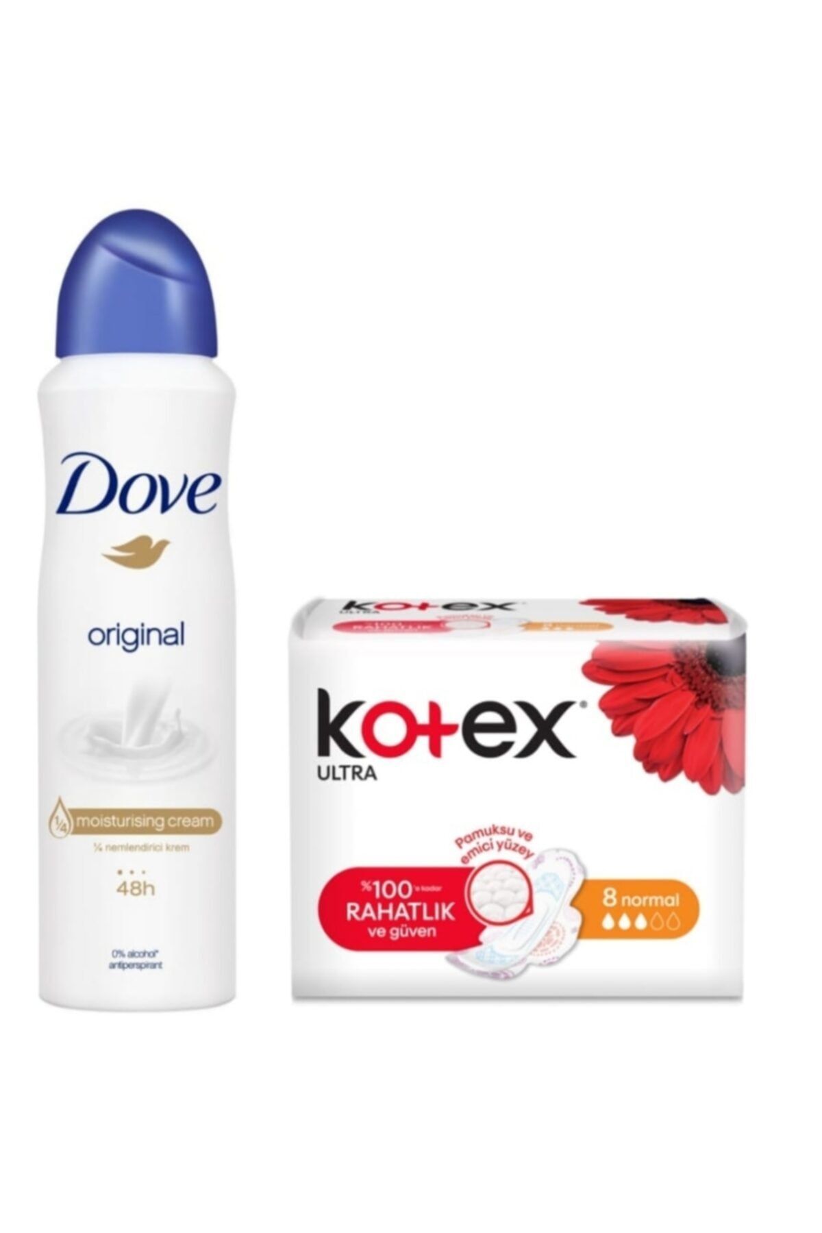 Dove Deodorant Original 150 ml + Kotex Normal