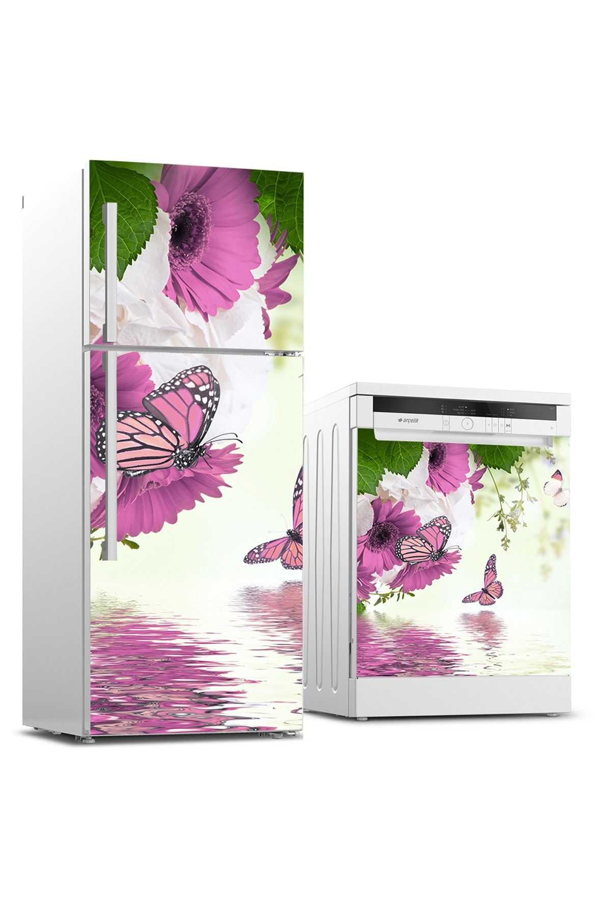 Tilki Dünyası Buzdolabı Ve Bulaşık Makinesi Takım Sticker 0204