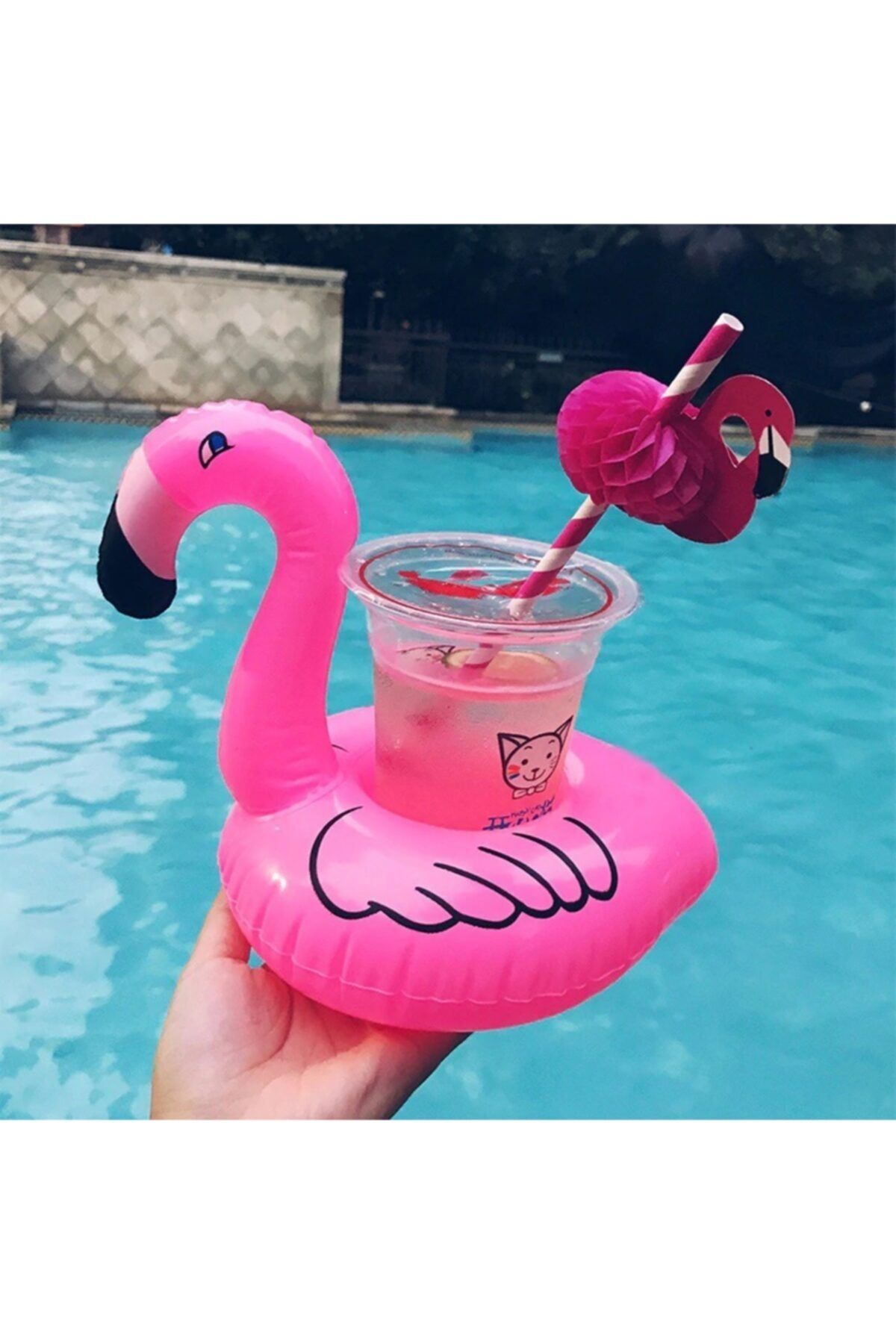 NETAVANTAJ Flamingo Havuz Deniz Şişme Bardak Tutucu Float Bar