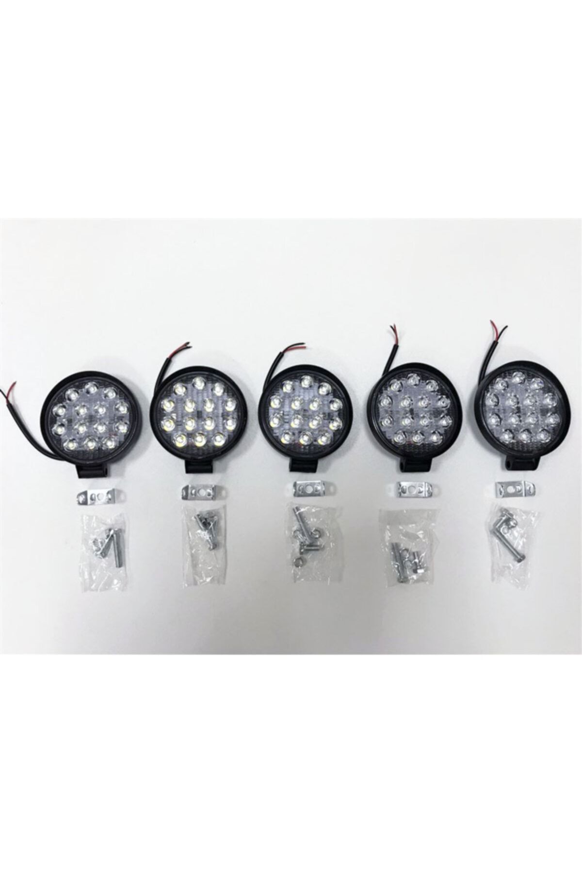 REPLAX 5 Adet 14 Led Yuvarlak Off Road Sis Farı Çalışma Lambası Projektör