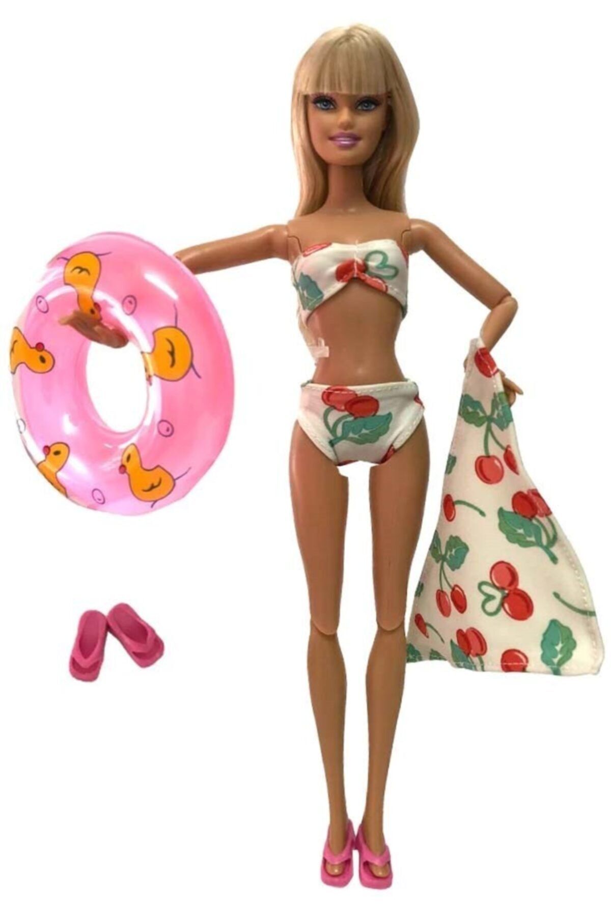 DOLL Barbie Kıyafet Aksesuar - Mayo Bikini Plaj Set