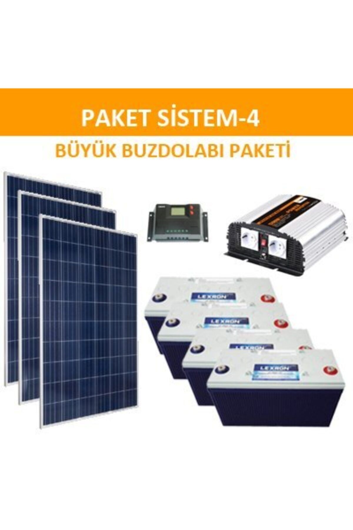Lexron Bağ Evi Solar Paketi 1200w Inverter 280w Güneş Paneli Paket 3