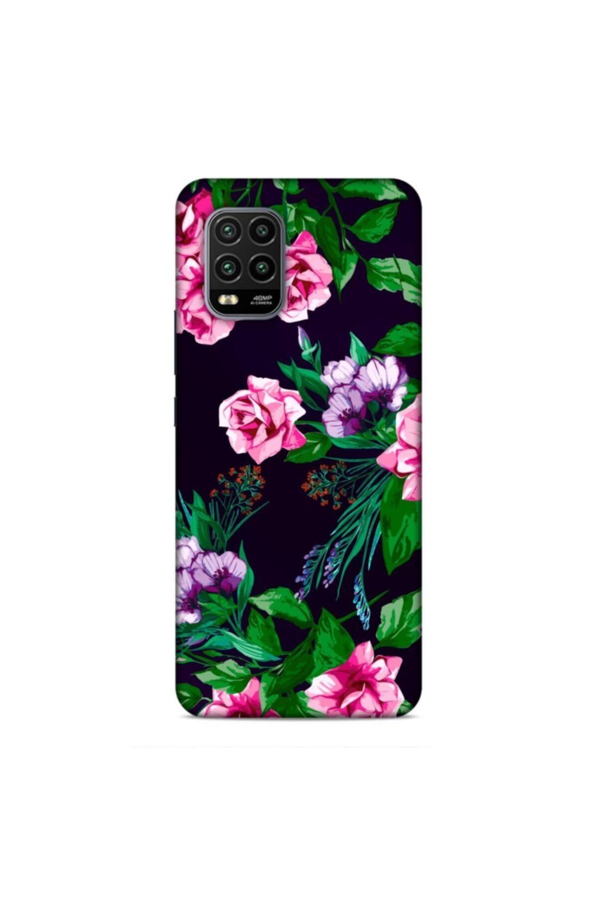 Pickcase Xiaomi Mi 10 Lite Kılıf Desenli Arka Kapak Pembe Çiçekler