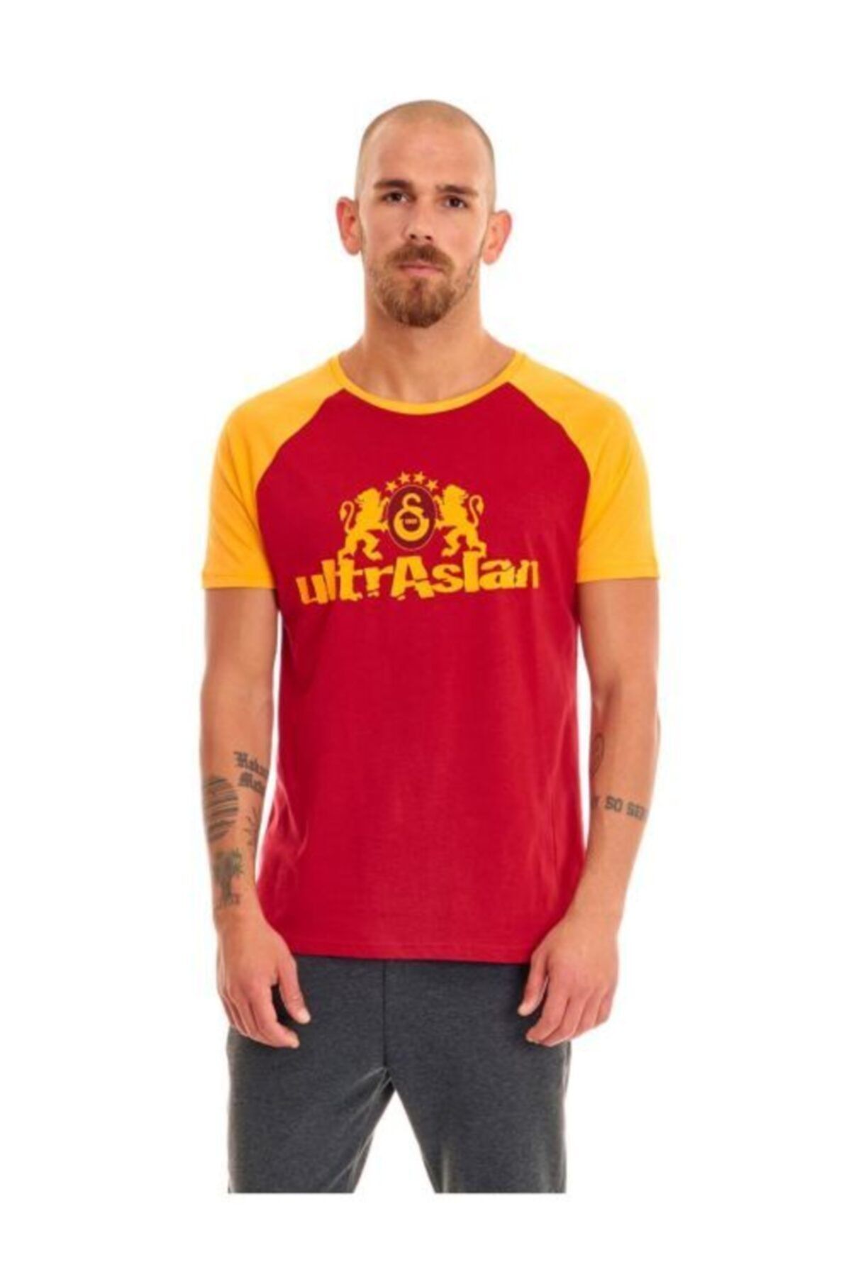 Galatasaray Erkek Kırmızı Ultraslan Baskılı T-shirt