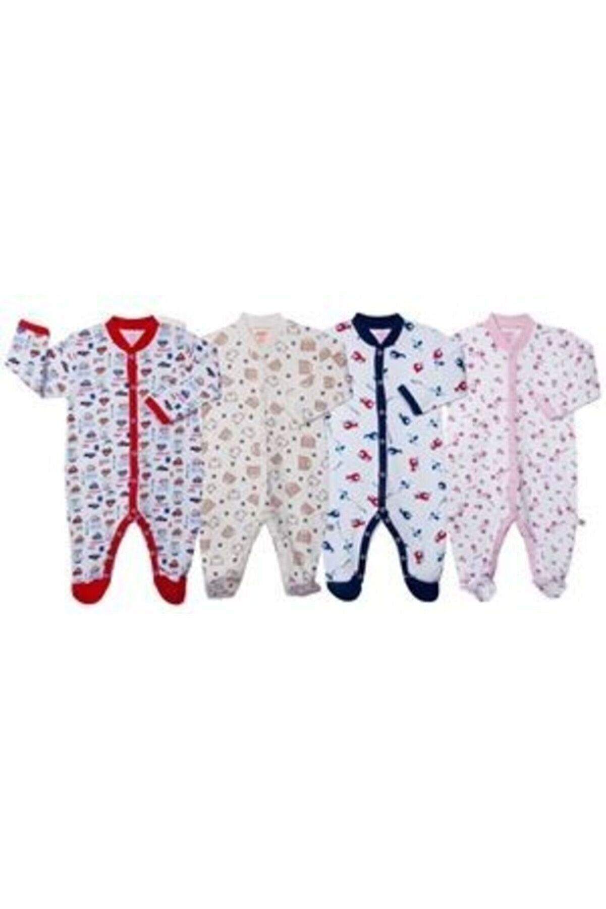 Sevi Bebe Desenli Pijama Tulum(4 Lü Seri)