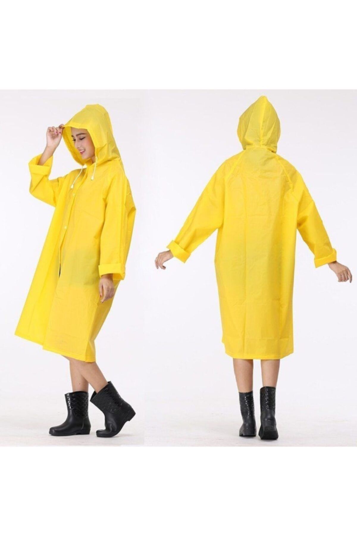 Marlux Unisex Sarı Şık Kıyafet Üstü Su Geçirmez Eva Yağmurluk