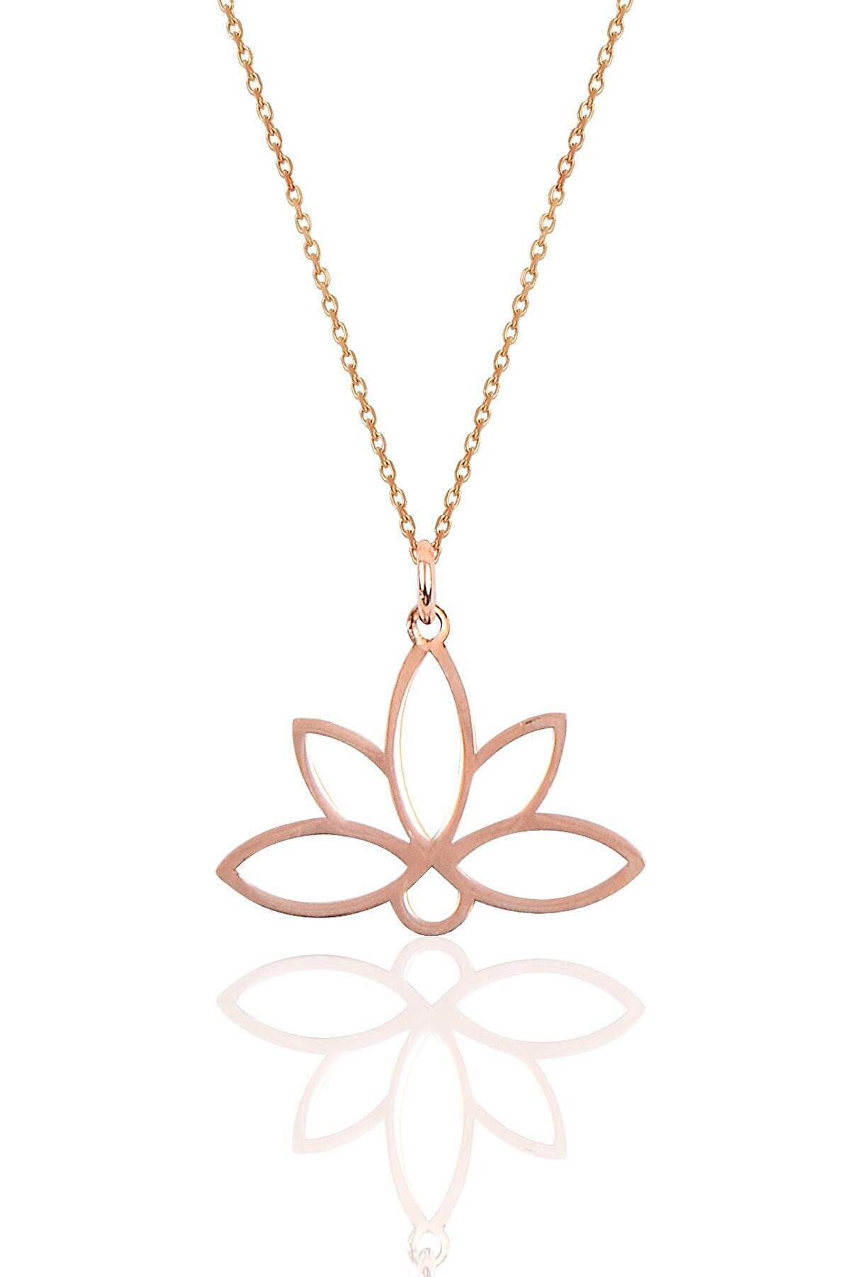 Söğütlü Silver Gümüş Sonsuz Yaşamın Simgesi Lotus Çiçeği Kolye Sgtl10085rose