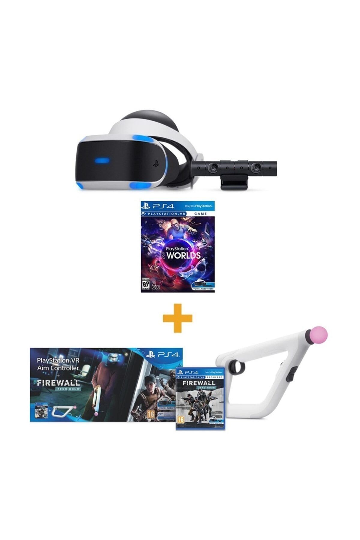 Sony PlayStation VR + Ps4 Camera V2 + Vr Worlds + Playstation VR Aim Controller + Firewall Zero Hour