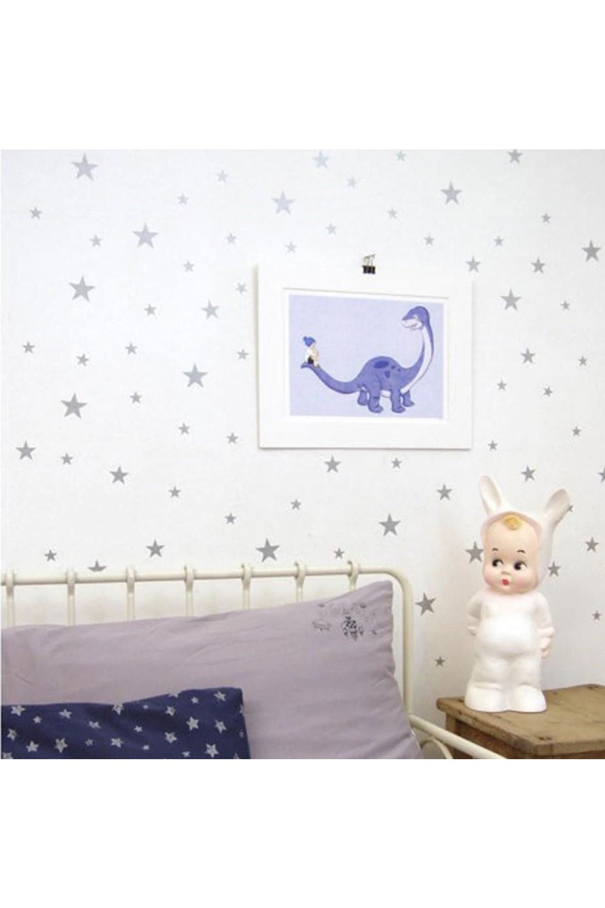 Keep Armor Çocuk Bebek Odası Duvar Yıldız Sticker Etiket Dekor 160 Adet Gri
