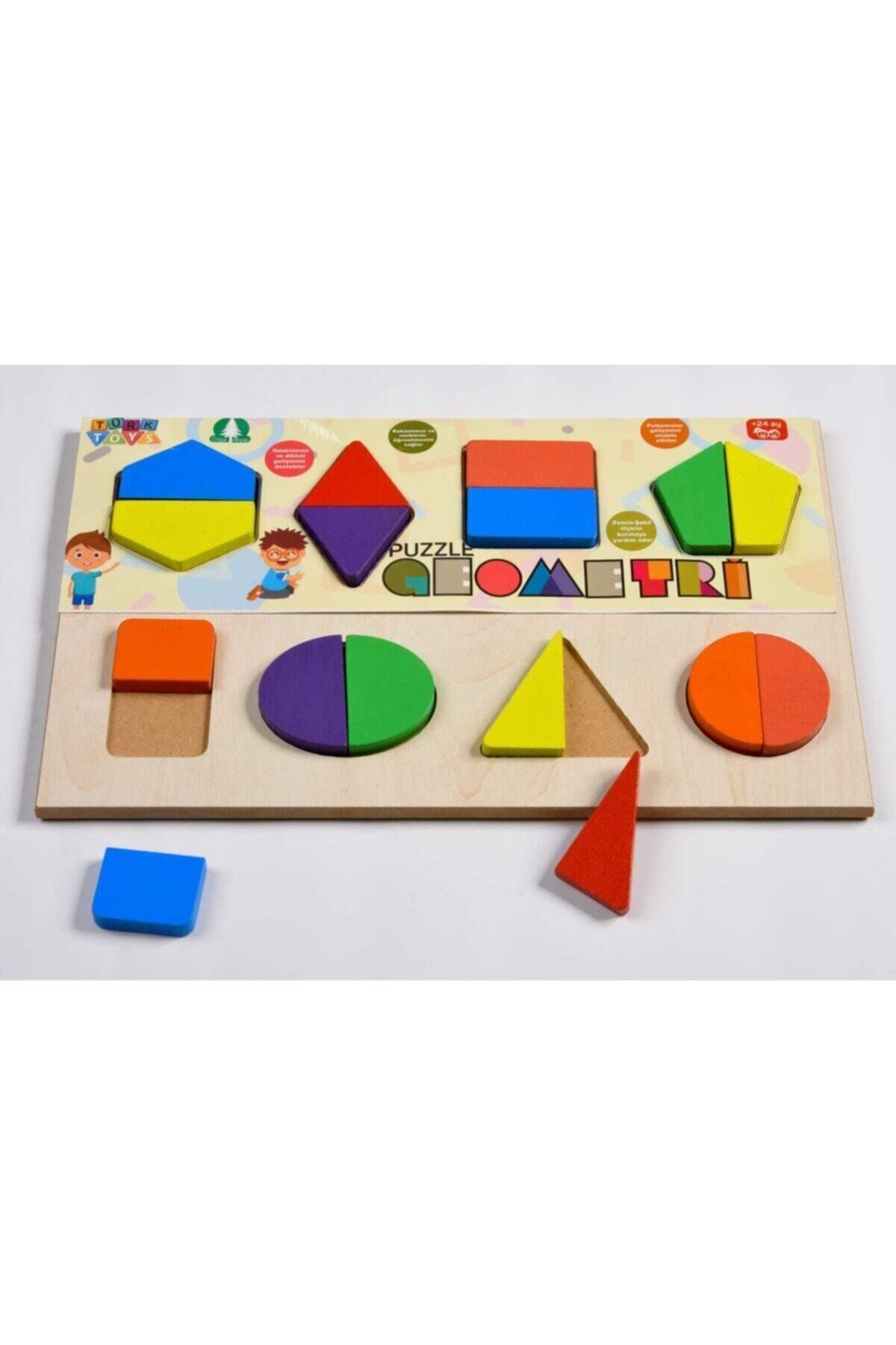 Türk Toys Ahşap Geometri Eğitici Bultak Puzzle Çocuk Oyuncağı