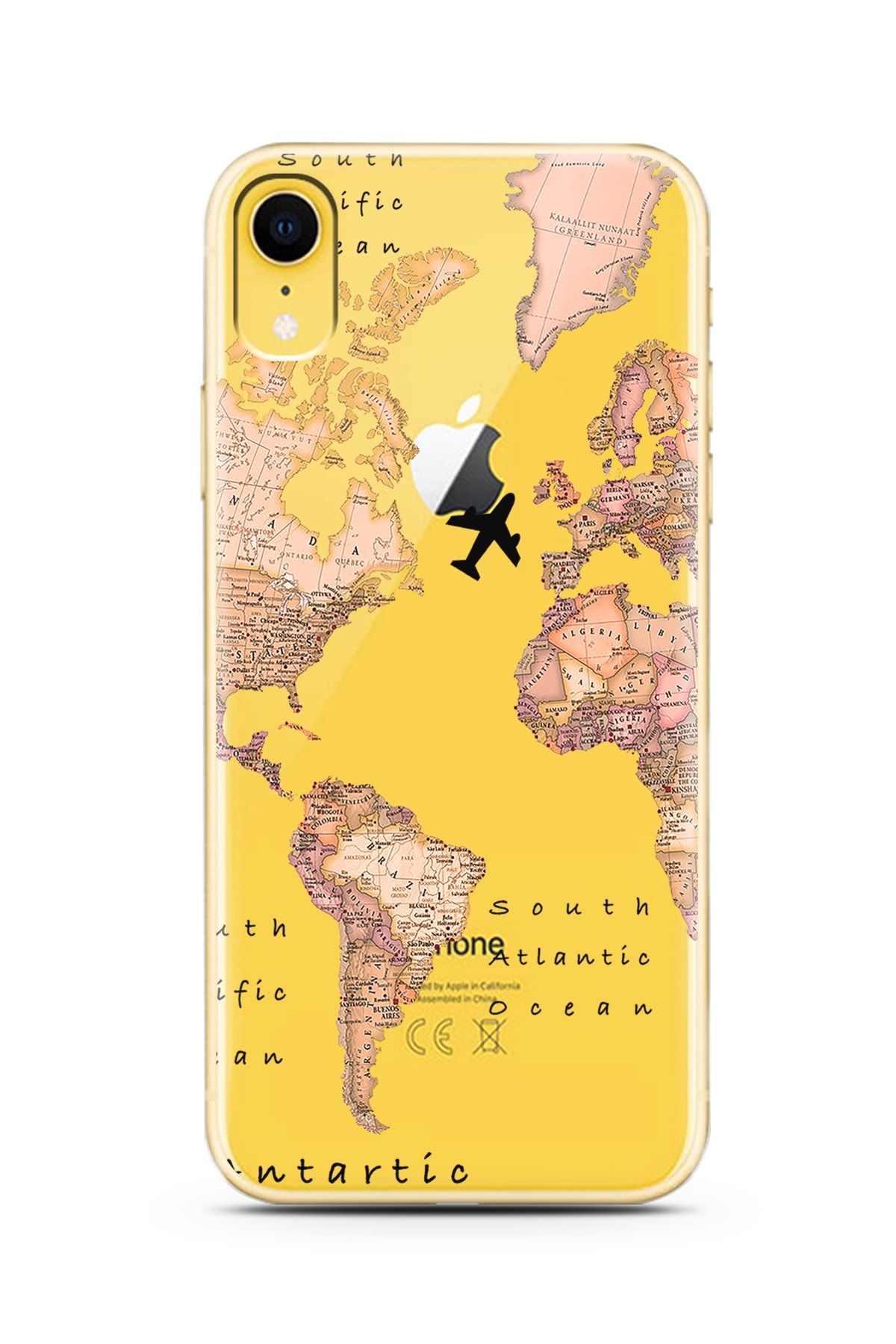 Spoyi Transparan Harita Tasarım Süper Şeffaf Silikon Iphone Xr Telefon Kılıfı