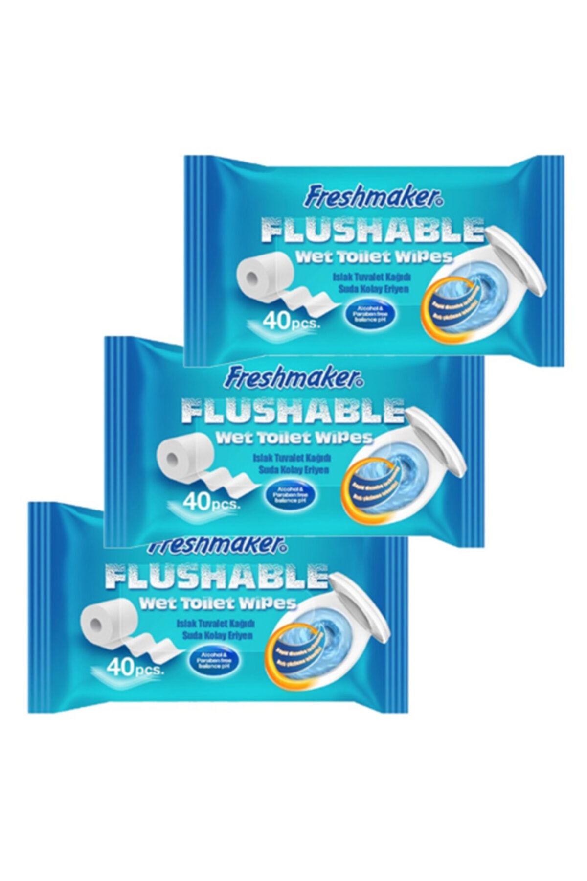 Freshmaker Islak Tuvalet Kağıdı 40 Yaprak ( 3 Paket )