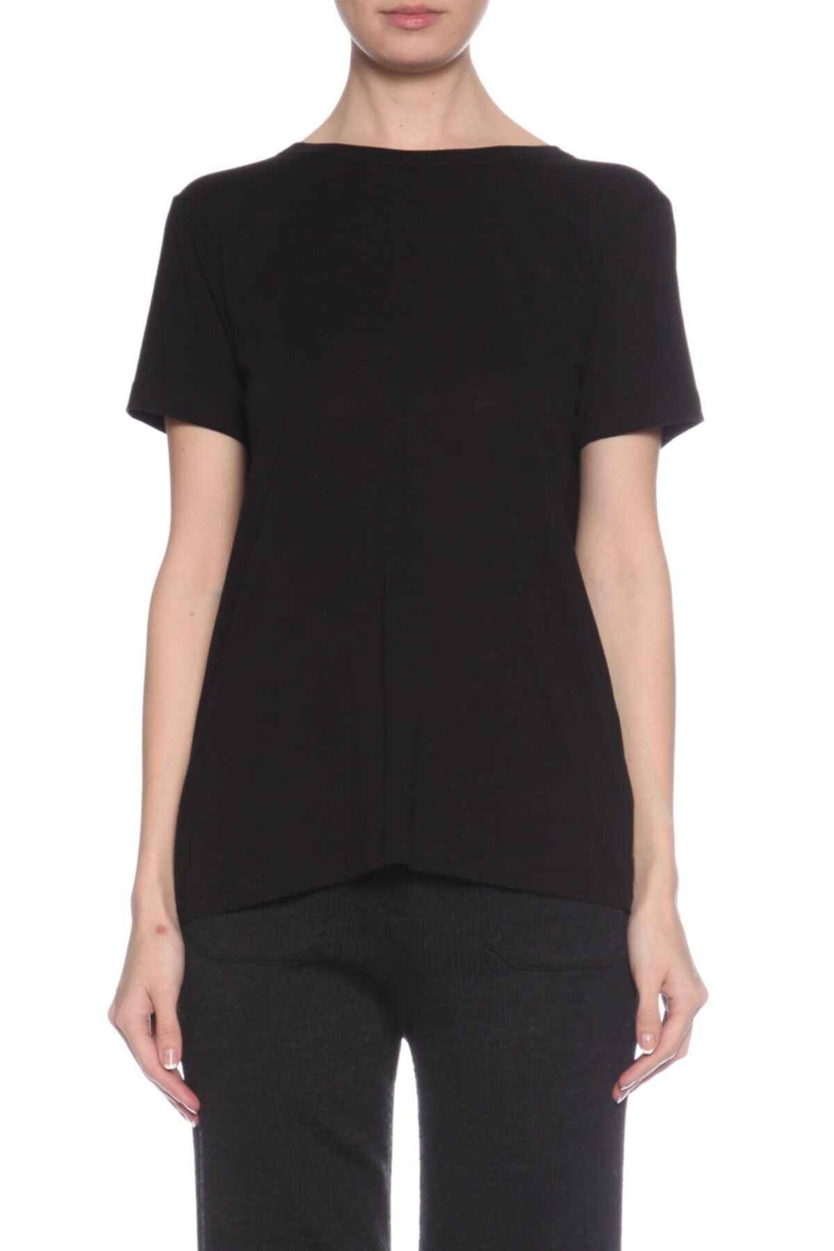 Helmut Lang Kadın Siyah Sıfır Yaka T-shirt