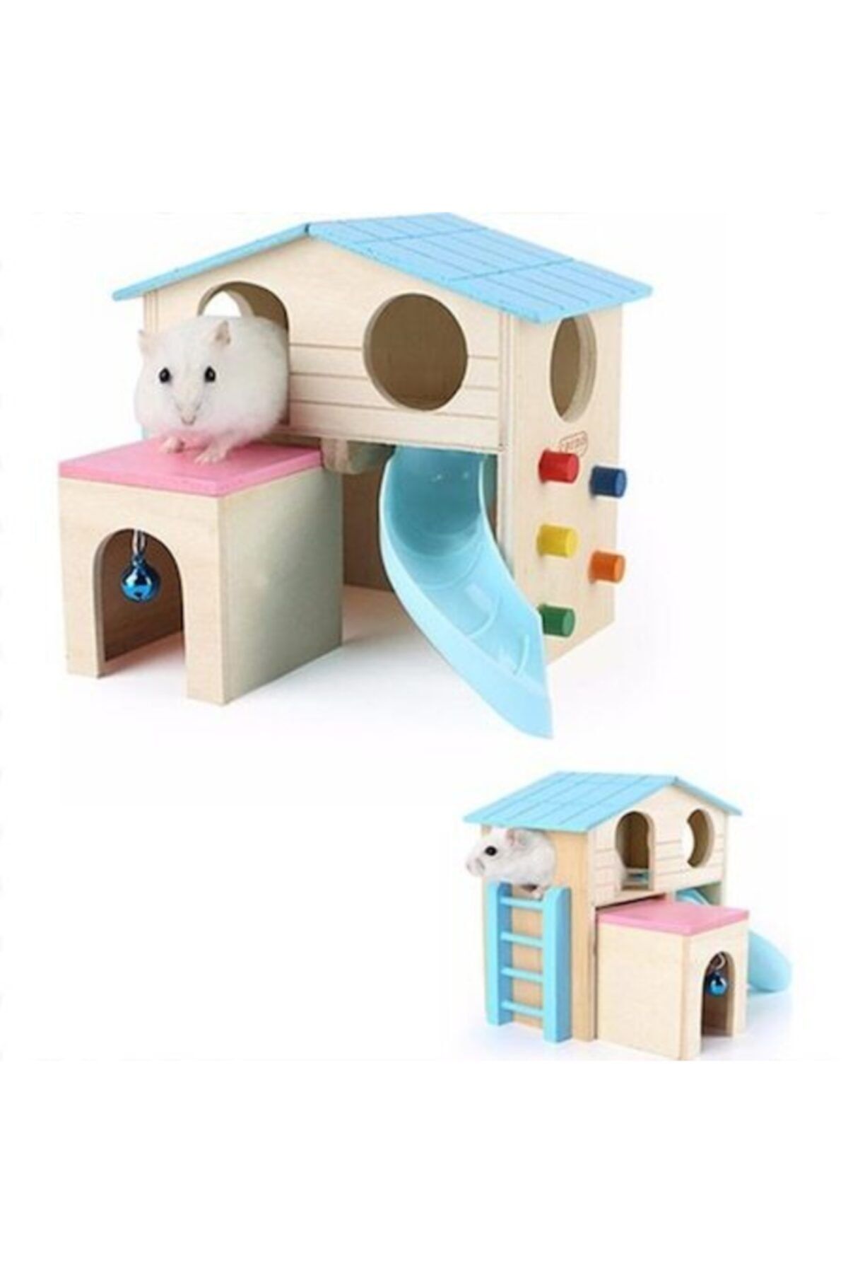 Carno Kaydıraklı Ahşap Hamster Evi 15,5 cm