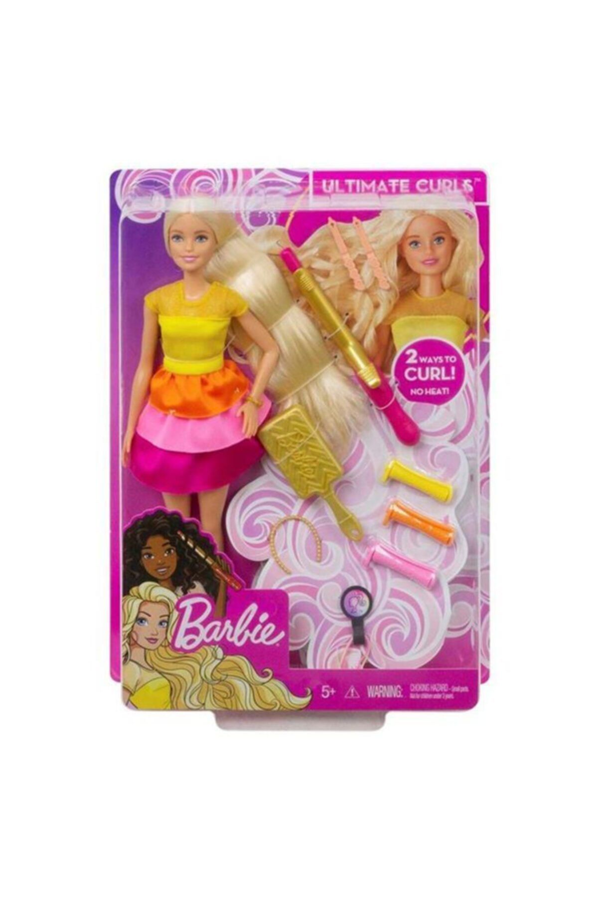 Barbie Muhteşem Bukleler - Sarışın Bebek Ve Maşalı Saç Tasarım Seti Gbk24